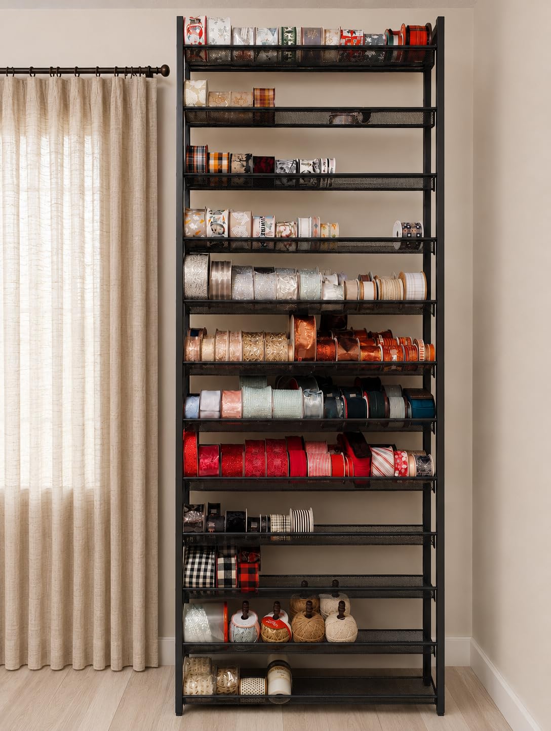 SONGMICS Shoe Rack, 5-Tier Shoe Organizer, Metal Shoe Storage for Garage, Stackable Shoe Shelf, with Adjustable Flat or Angled Shelves, 20-25 Pairs, Charcoal Gray ULMR05GB customer photo 2