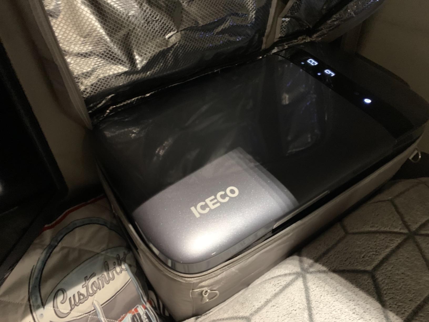 ICECO GO20 Dual Zone 12V Refrigerator, Portable Fridge Freezer with SECOP Compressor, DC 12/24V, AC 100-240V, 0 to 50F, Electric Cooler for Truck, RV, SUV, Outdoor, Driving, 21 Quart, Gray customer photo 1