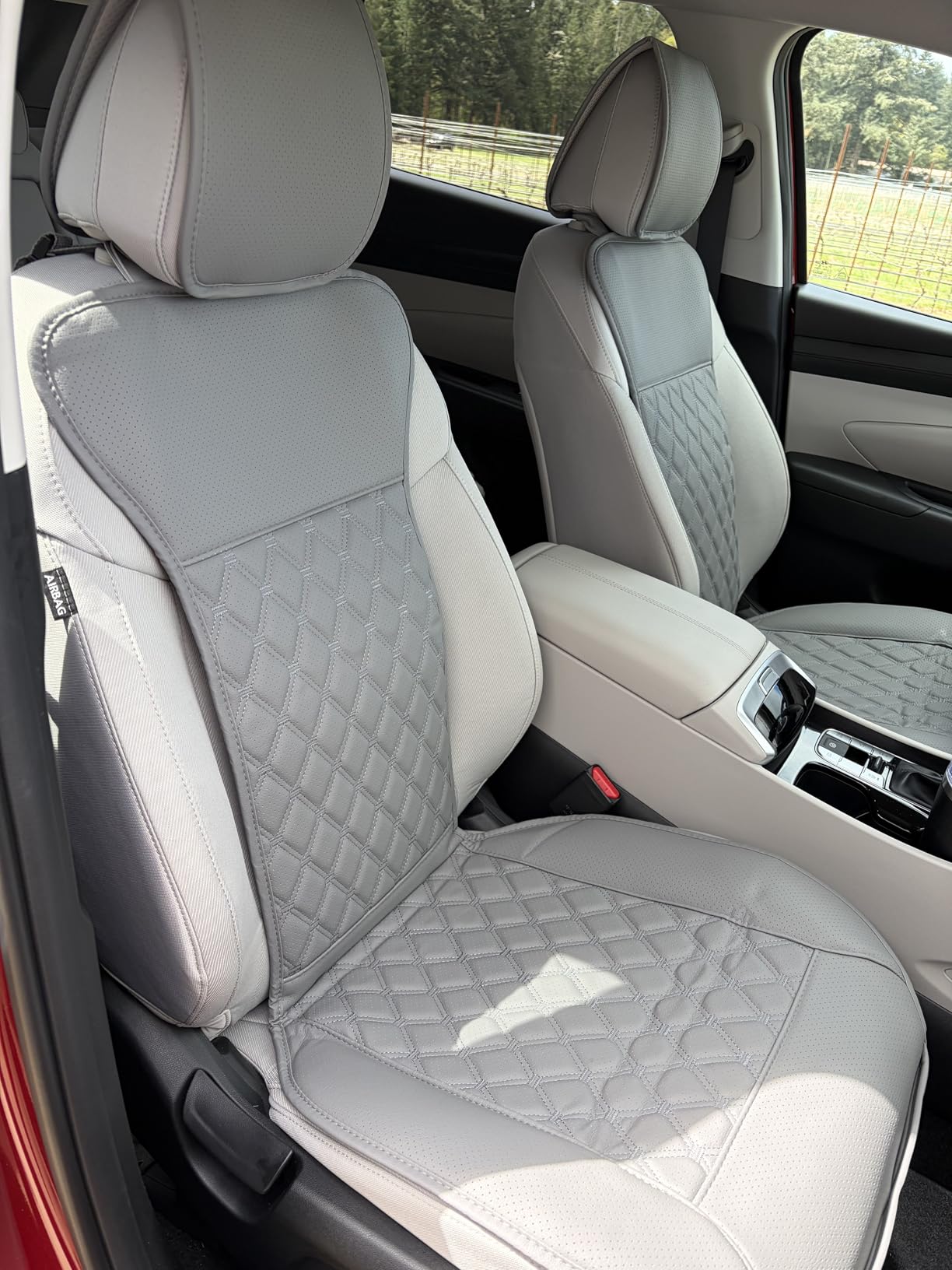 Black Panther 1 Pair Luxury Car Seat Covers Protectors, Universal Anti-Slip Driver Seat Cover with Partial Backrest Coverage (Middle Part Only), Diamond Pattern, Compatible with 95% Cars (Black) customer photo 1