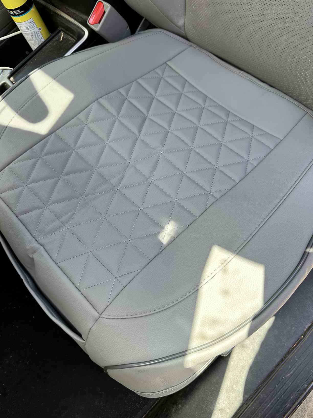 Black Panther Luxury Polyvinyl Car Seat Cover Front Bottom Seat Cushion Cover, Anti-Slip and Wrap Around The Bottom, Fits 95% of Vehicles - 1 Piece, Beige customer photo 2