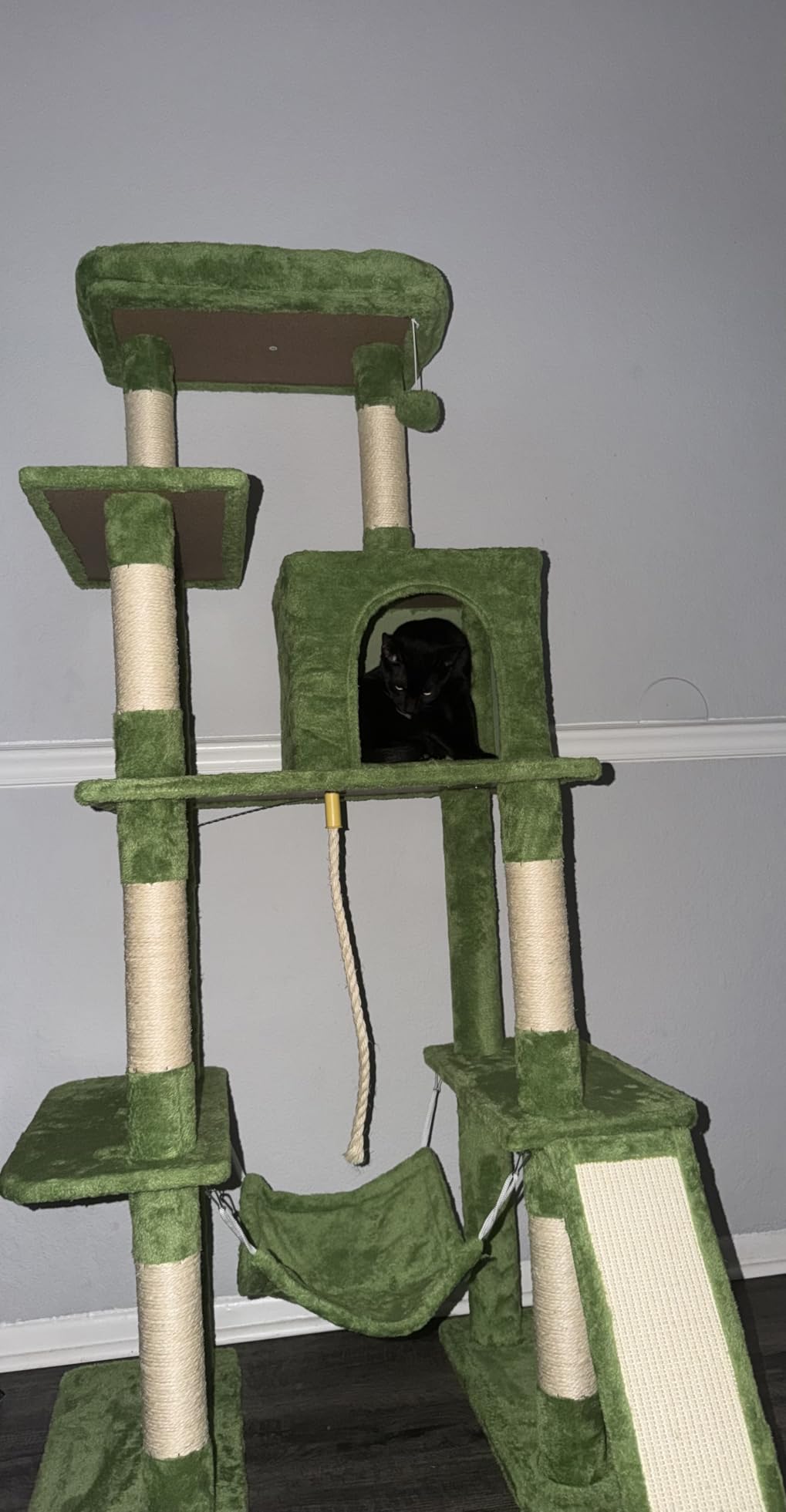 Yaheetech 63in Large Cat Tree for Heavy Cats up to 22lbs, Anti-Wobble Tower with Condo & Hammock, Space-Saving for Indoor Multi-Pet Households, Stops Furniture Scratching customer photo 2