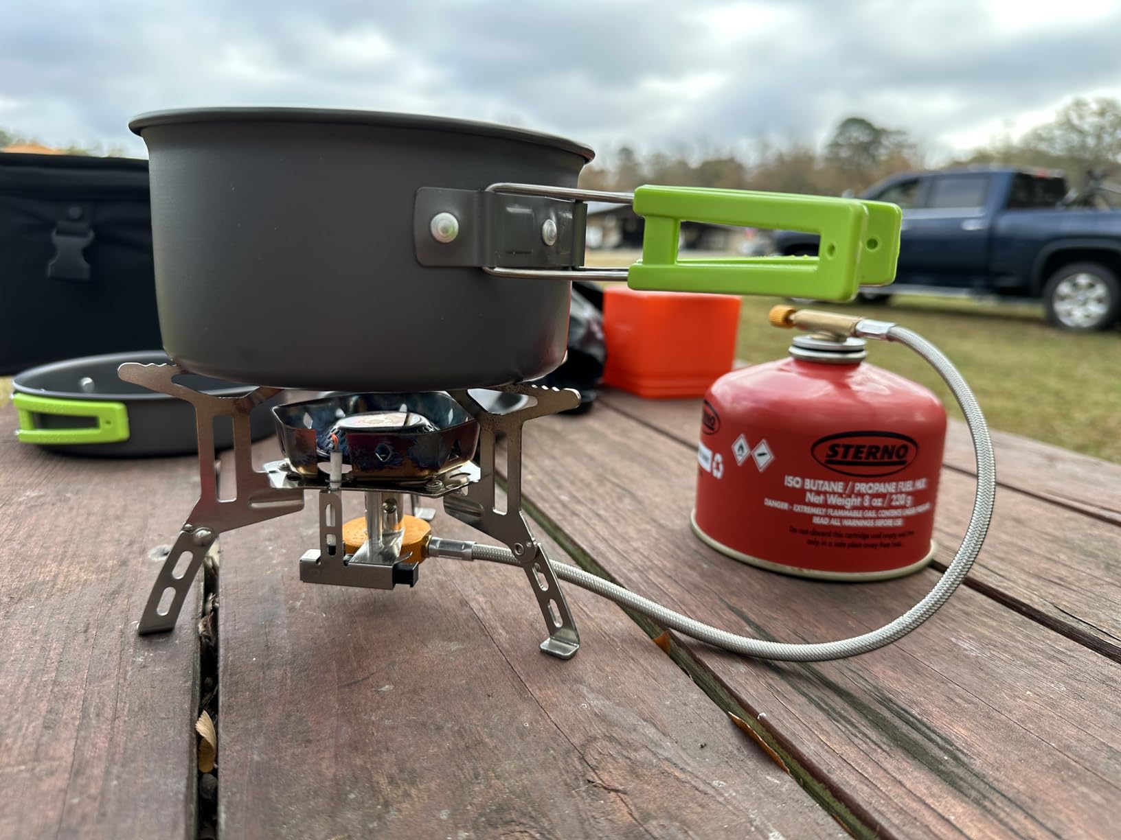 Odoland 3500W/6800W Windproof Camp Stove Camping Gas Stove with Fuel Canister Adapter, Piezo Ignition customer photo 1