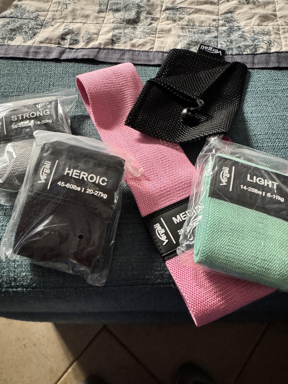 Resistance Bands for Working Out with Workout Bands Guide, 4 Booty Bands for Women Men Fabric Elastic Bands for Exercise customer photo 2