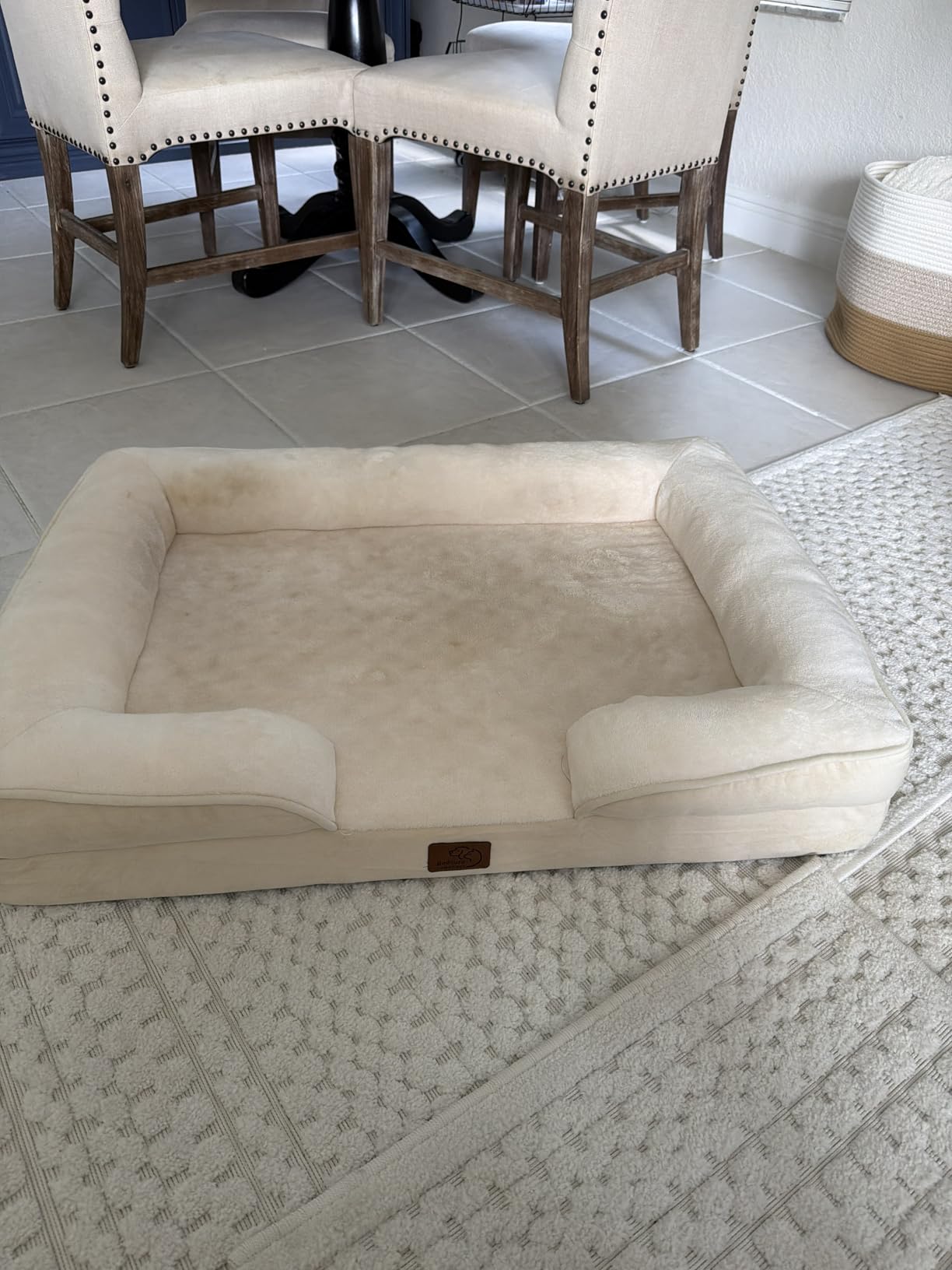 Bedsure Orthopedic Dog Bed Medium Size Dogs - Washable Small Medium Dog Cat Bed Waterproof, Comfort Cats Couch Sofa with Washable Removable Cover, Pets Bed with Nonskid Bottom, Grey, 28