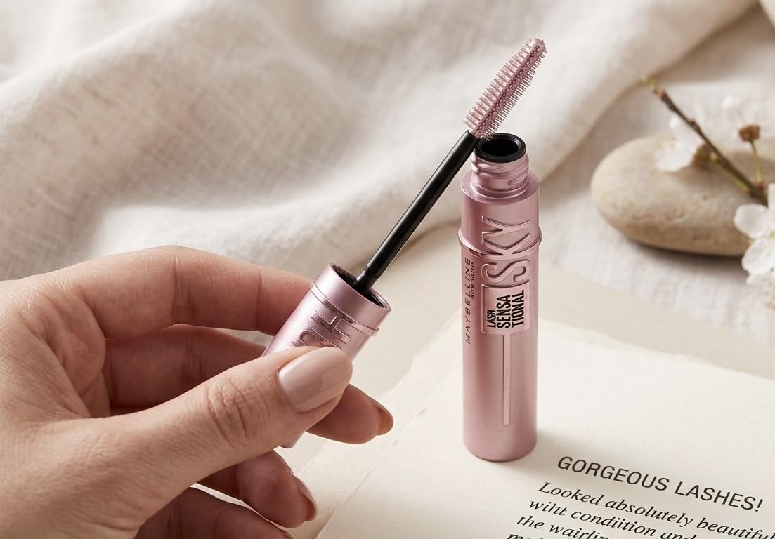 Maybelline Lash Sensational Sky High Washable Mascara Makeup, Volumizing, Lengthening, Defining, Curling, Multiplying, Buildable Formula, Very Black, 1 Count customer photo 1