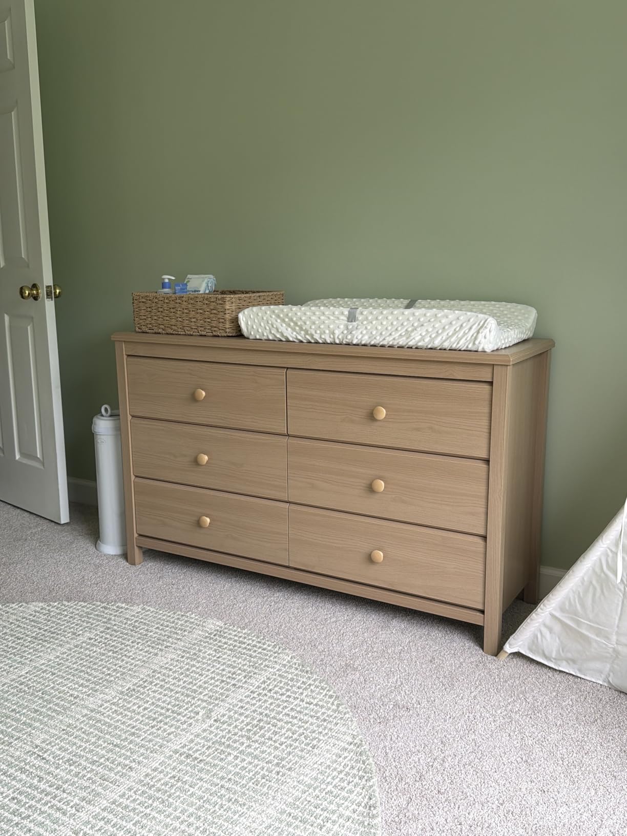 Storkcraft Alpine 2 Drawer Changing Table Chest (White) - Attached Changing Table Topper customer photo 2