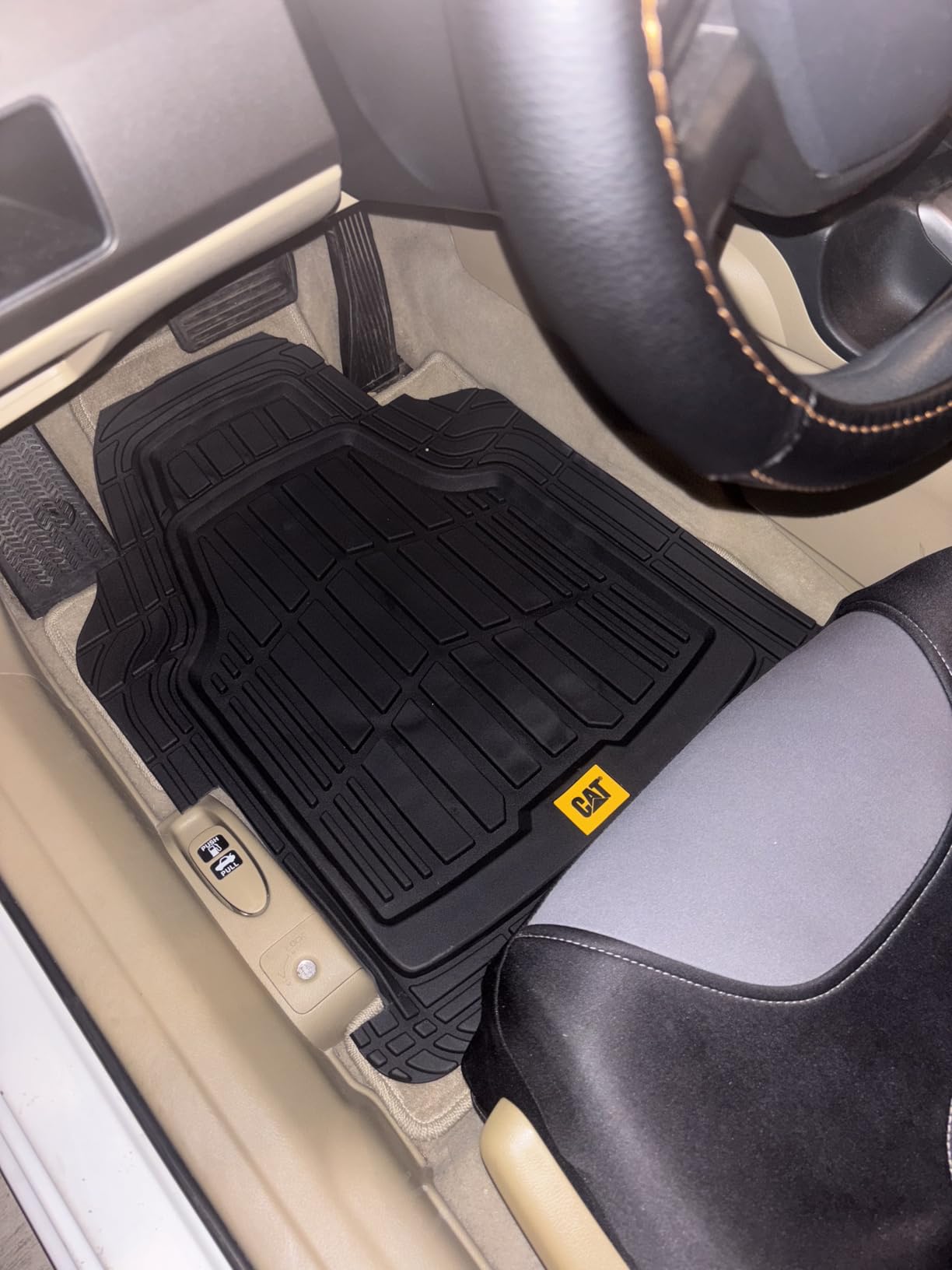 Cat ToughRide Heavy-Duty 3 Piece Rubber All Season Floor Mats for Car Truck Van SUV, Black - Premium Trim to Fit Cars Floor Mat, All Weather Deep Dish Automotive Floor Mats, Total Dirt Protection customer photo 2