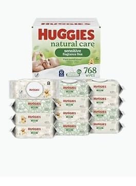 Huggies Natural Care Sensitive Baby Wipes, Unscented, Hypoallergenic, 6 Flip-Top Packs (288 Wipes Total) customer photo 1