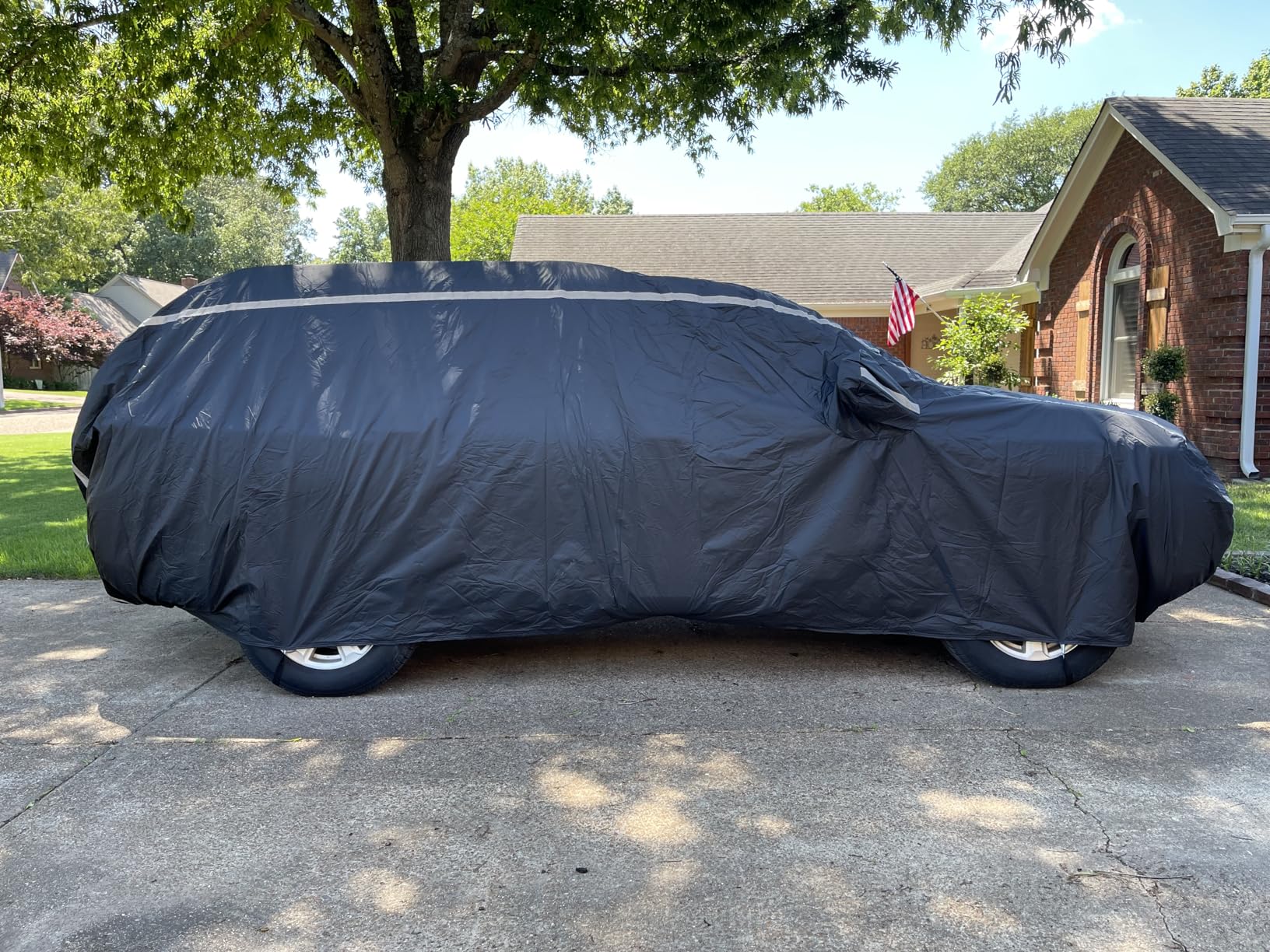 Coverado Soft Cotton Lined Hail Protector Car Cover with Zipper Door, Outdoor Sun UV Rain Snow Protection Car Covers Universal Fit SUV customer photo 1