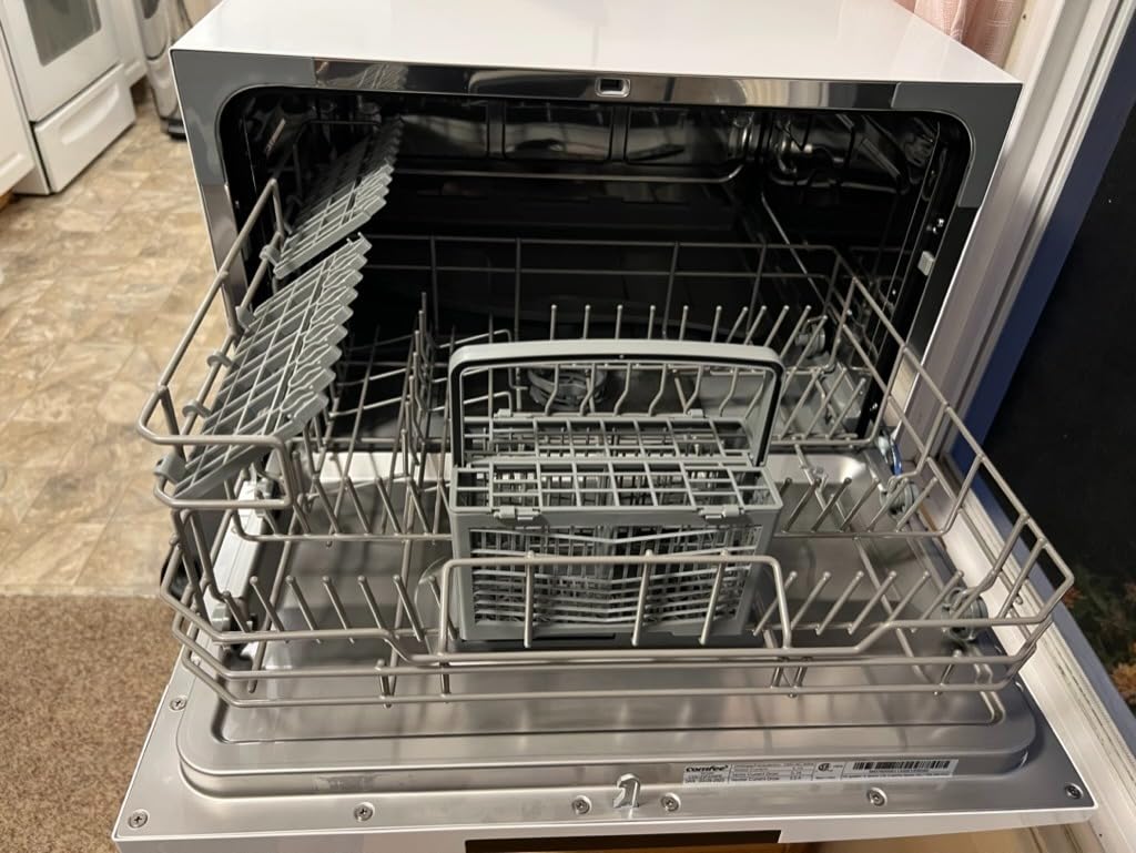 COMFEE' Portable Mini Dishwasher, Energy Star, Countertop, 6 Place Settings, with 8 Washing Programs, Speed, Baby-Care, ECO & Glass, Dish Washer for Dorm, RV & Apartment, White customer photo 2