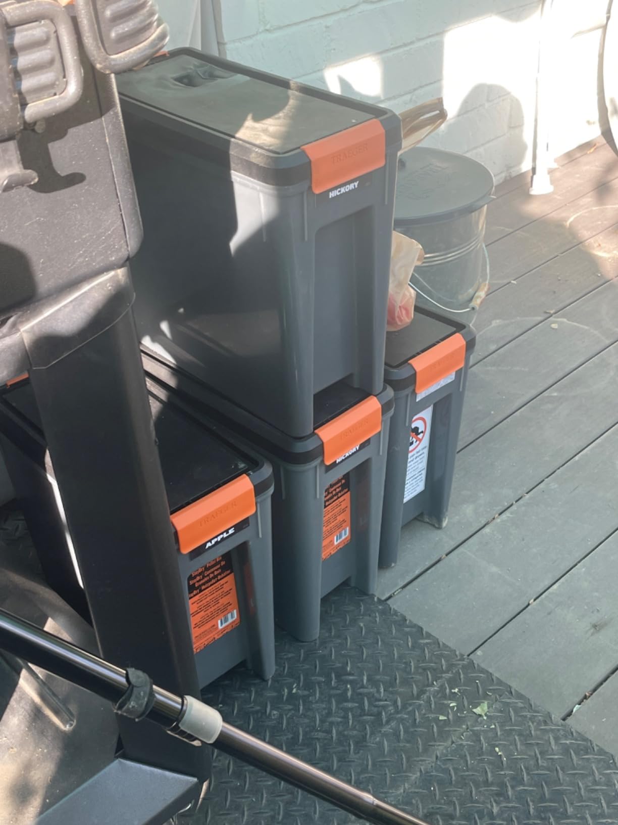 Traeger Grills BAC637 Stay Dry Pellet Storage Bin with Locking Lid, 22lb Capacity Wood Pellet Container with Flavor Stickers, Stackable Design customer photo 1