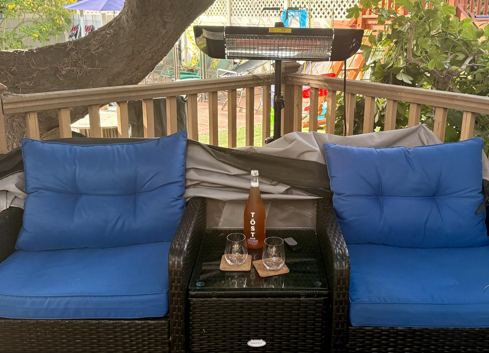 Paraheeter Electric Outdoor Heater, Infrared Patio Heater for Outdoor/Indoor Use, Wall Mounted/Ceiling/Tripod Infrared Heater Outdoor, 1500W Electric Patio Heater, CSA Certified. customer photo 2