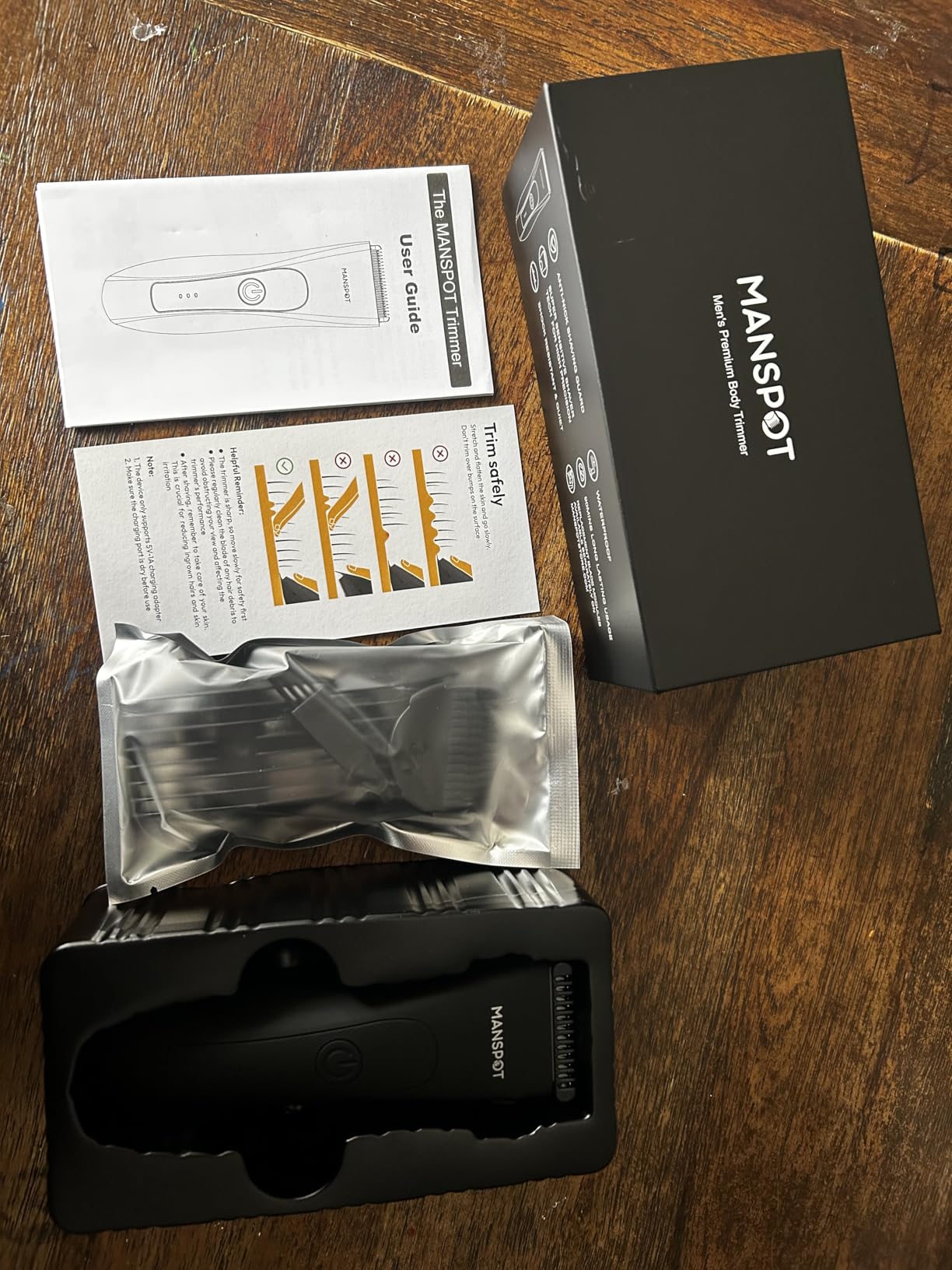 MANSPOT Manscape Groin & Body Hair Trimmer for Men, Electric Ball Pubic Trimmer Shaver, Manscape Kit with 4 Guard, Replaceable Ceramic Blade Heads, Waterproof Wet/Dry Shaver, 90 Minutes Shaving customer photo 1