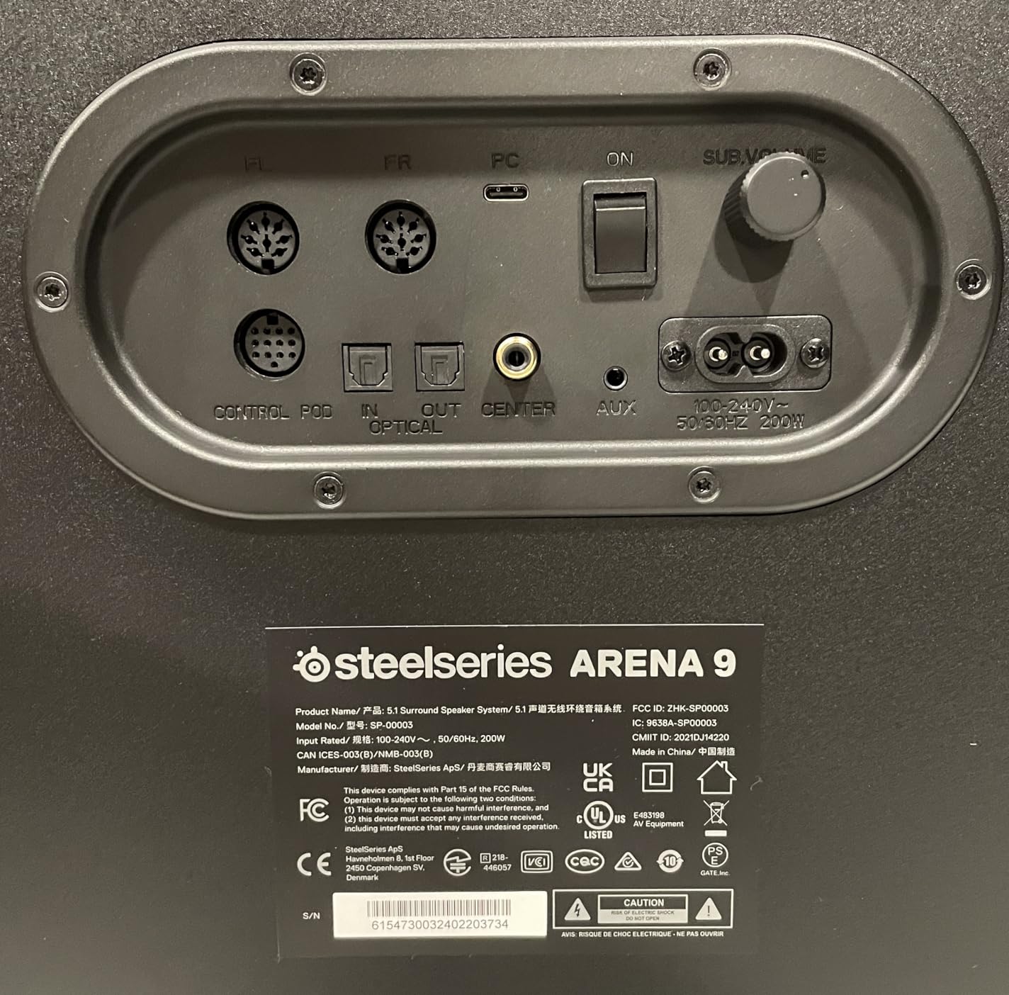 SteelSeries Arena 9 Illuminated 5.1 Desktop Gaming Speakers - 5.1 USB Surround Sound - Wireless Rear Speakers - 2-Way Speaker Design - Subwoofer - RGB Light, Bluetooth - PC, PlayStation, Mobile, Mac customer photo 2