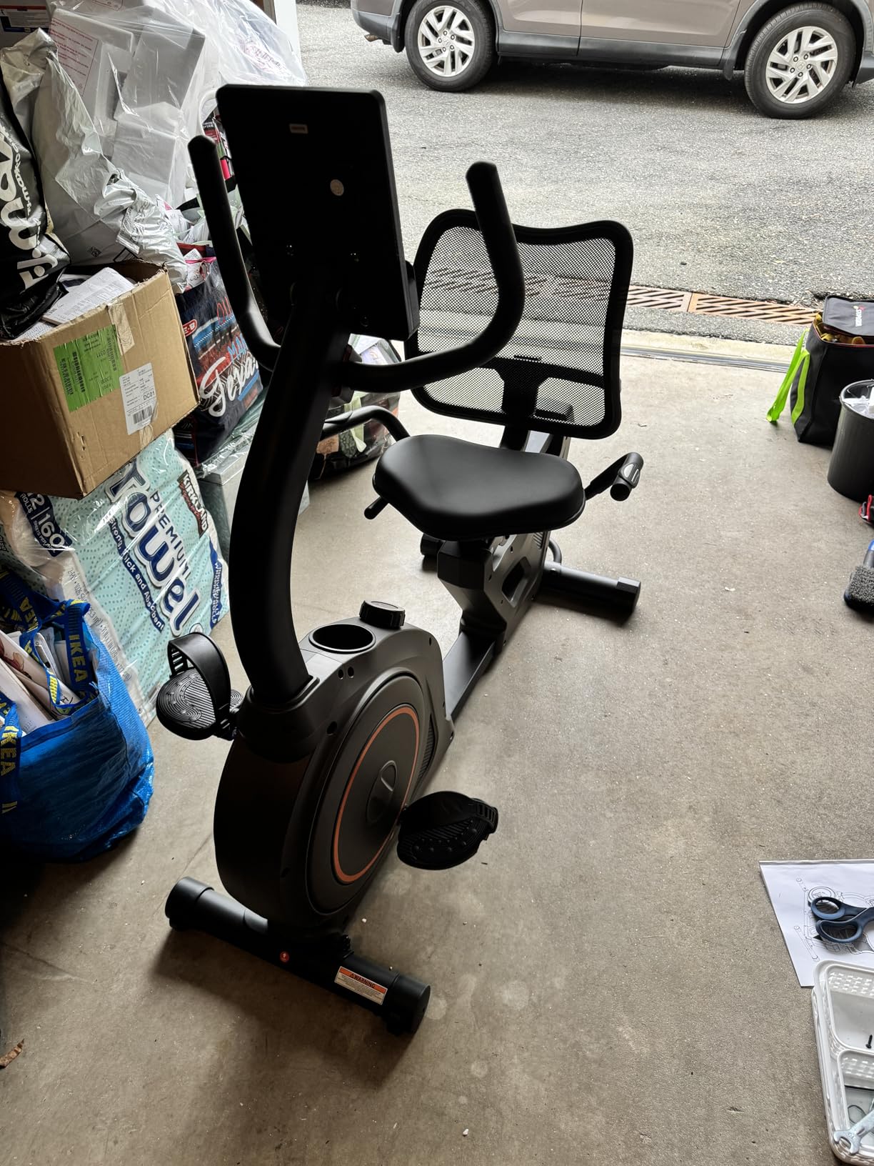 Niceday Recumbent Exercise Bike, Recumbent Bike for Home, Recumbent Stationary Bike 400LBS Weight Capacity, Magnetic Recumbent Bike with Smart APP, LCD Monitor, Heart Rate Handle customer photo 1