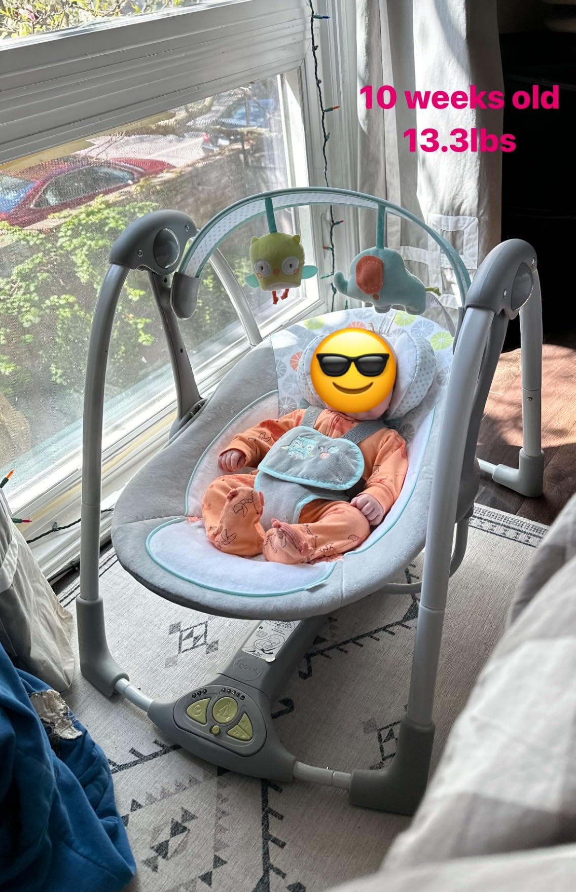 Ingenuity ConvertMe 2-in-1 Compact Portable Automatic Baby Swing & Infant Seat, Battery-Saving Vibrations, Nature Sounds, Swell customer photo 1