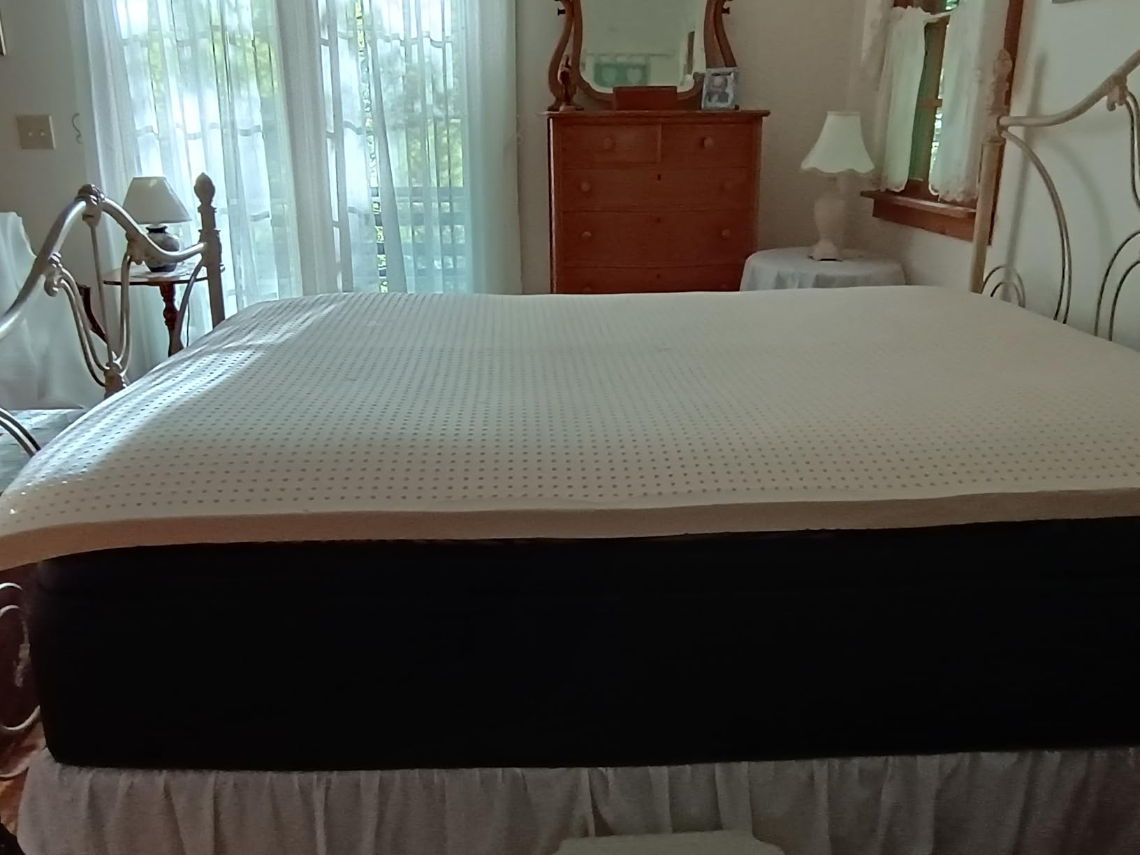 Pure Green Natural Latex Mattress Topper w/Luxury Cover - Medium Firmness - 3 Inch - Cal King Size (GOLS Certified Organic) customer photo 1