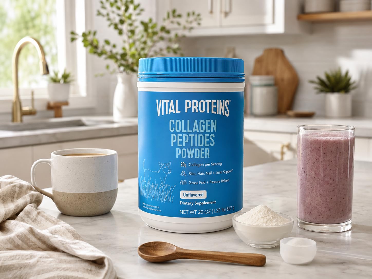 Vital Proteins Collagen Peptides Powder - Supports Hair, Nail, Skin, Bone & Joint Health, Unflavored, Collagen Protein 9.33 OZ customer photo 1