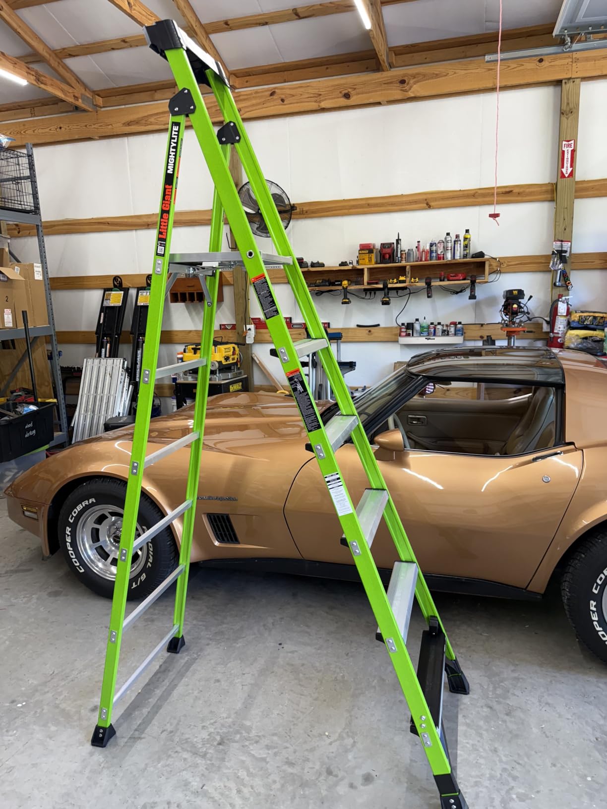Little Giant Ladders, MightyLite 2.0, 6' Stepladder with Ground Cue, Fiberglass, Type IAA, 375 lbs Weight Rating, (15406-001), Green customer photo 1