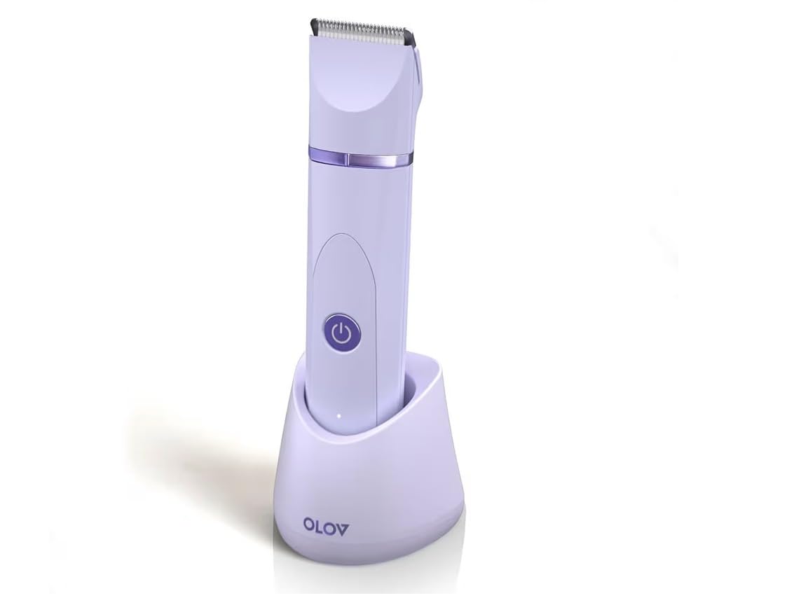 OLOV Electric Body Hair Trimmer - Groin Trimmer for Men - Bikini Trimmer Women - Wet/Dry Shaver Groomer, Replaceable Ceramic Blade Heads, USB Recharge Dock, Waterproof Hygiene Razor, Black customer photo 2