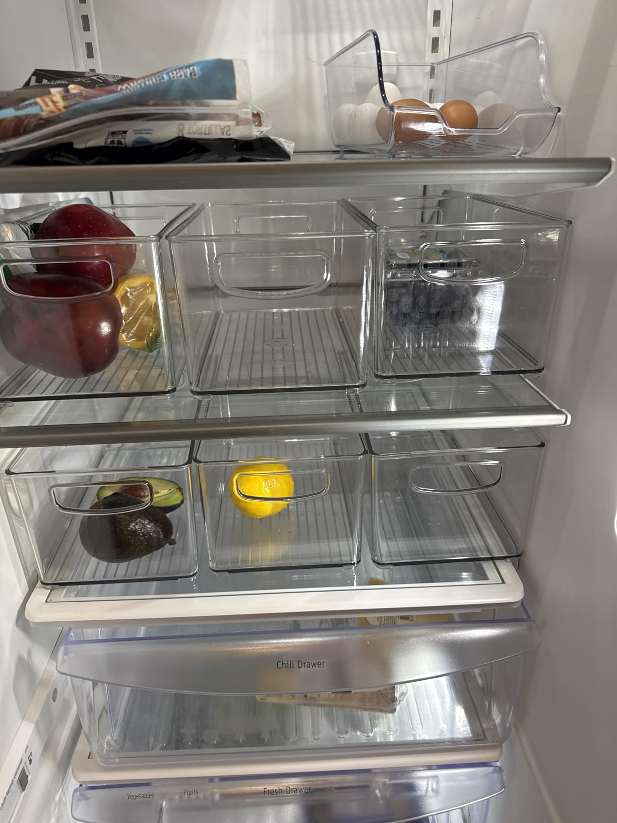SKTEET Set of 8 Clear Plastic Storage Bins, 4 Large and 4 Small Stackable Storage Containers for Pantry Organization and Kitchen Storage Bins, Home Edit and Cabinet Organizers customer photo 1