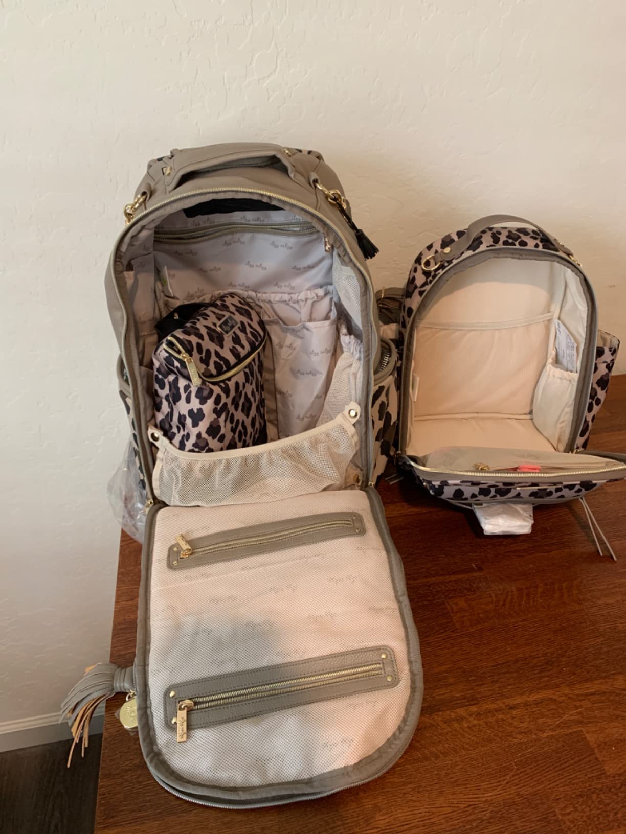Itzy Ritzy Diaper Bag Backpack - Large Capacity Boss Plus Baby Backpack Diaper Bag Featuring 19 Pockets, Changing Pad, Stroller Clips, and Comfortable Straps (Cognac) customer photo 2