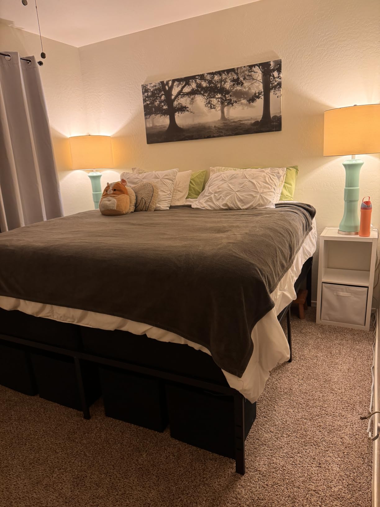 NEW JETO Metal Bed Frame, Queen Size Bed Frame with Storage Space, Heavy Duty Sturdy Mattress Foundation, Easy Assembly, No Box Spring Needed, Black, 14 Inch, Queen customer photo 1