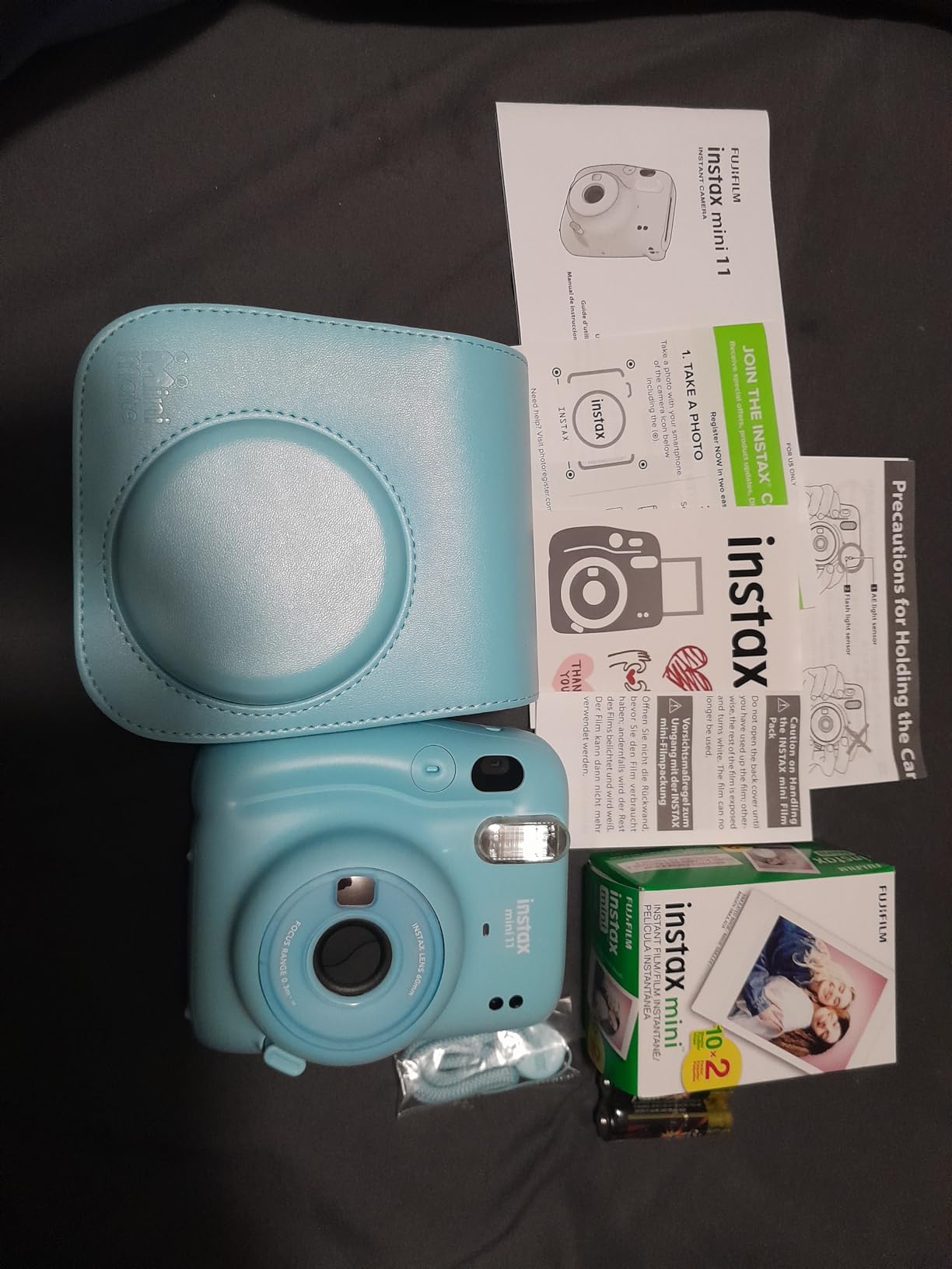 Fujifilm Instax Mini 11 Instant Camera Sky Blue + Minimate Custom Case + Fuji Instax Film 20 Sheets Twin Pack customer photo 1