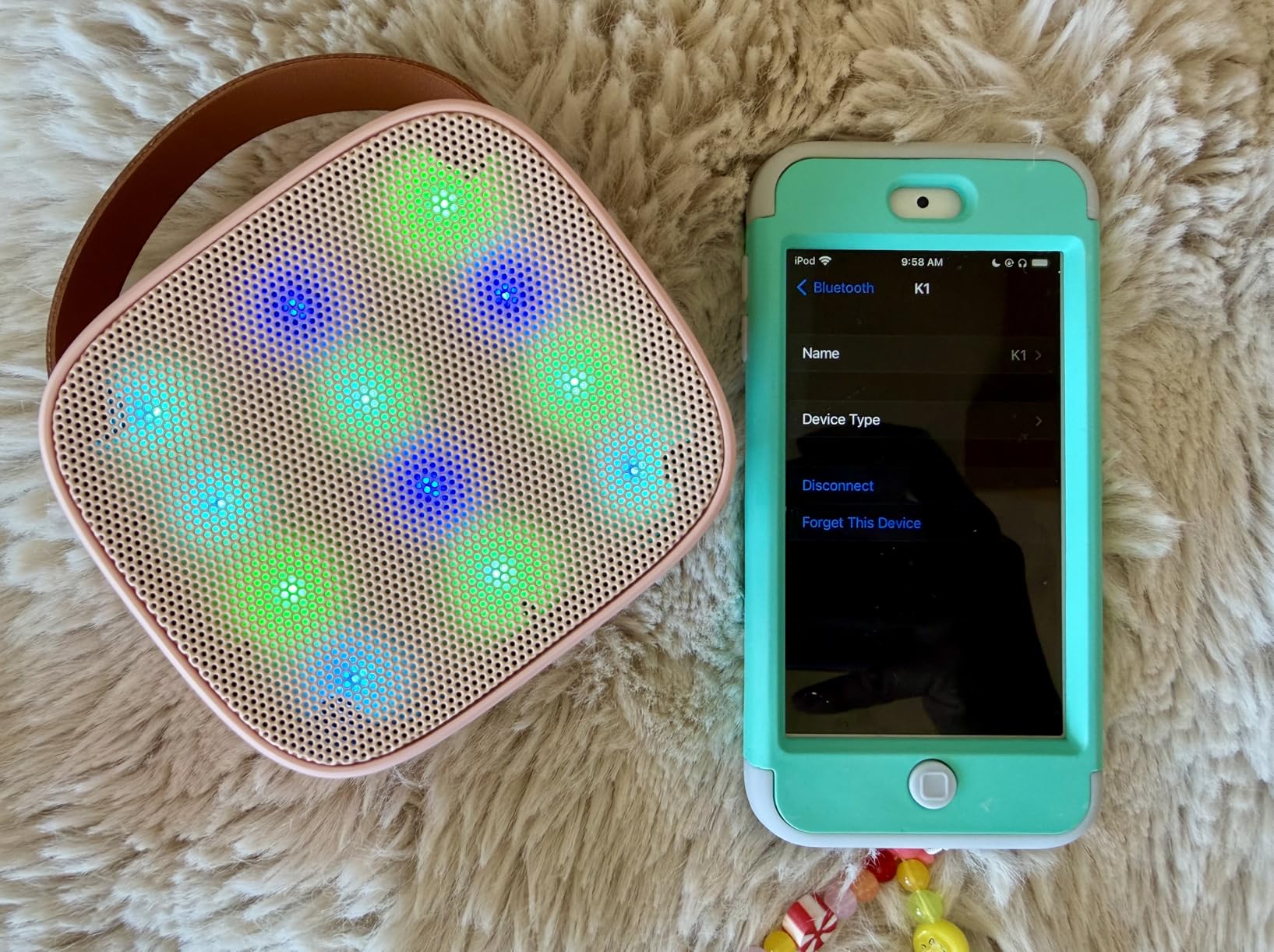 YLL Mini Karaoke Machine for Kids Adults, Portable Bluetooth Speaker with 2 Wireless Microphones, Trendy Birthday Gifts Toys for Girls Ages 3-10+ Years Old customer photo 1