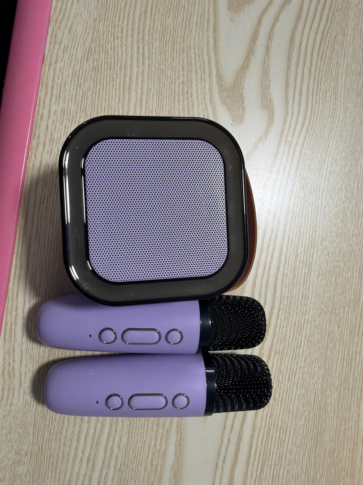 YLL Mini Karaoke Machine for Kids Adults, Portable Bluetooth Speaker with 2 Wireless Microphones, Trendy Birthday Gifts Toys for Girls Ages 3-10+ Years Old customer photo 2