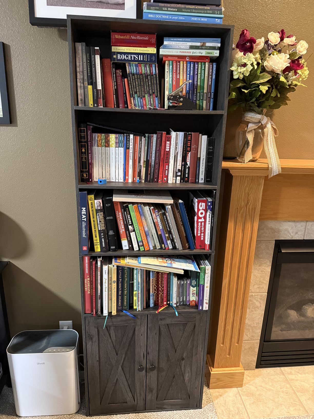 IRONCK Industrial Bookshelves and Bookcases with Doors Floor Standing 6 Shelf Display Storage Shelves 70 in Tall Bookcase for Home Office, Living Room customer photo 2