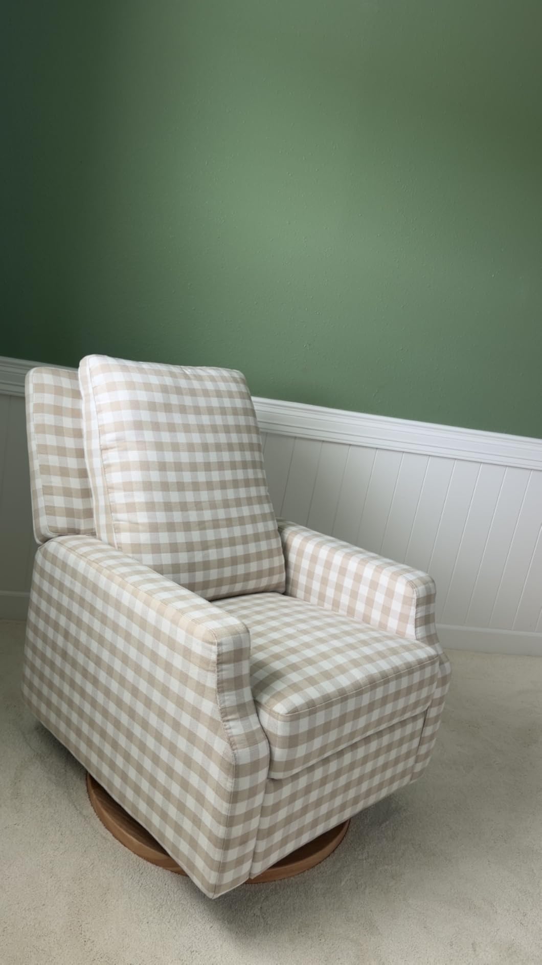 Namesake Crewe Glider Recliner Nursery Chair - GREENGUARD Gold & Certi-PUR US Certified Rocker Recliner - Glider Rocking Chair for Nursery & Living Room - Manual, 360° Swivel, Ivory customer photo 1