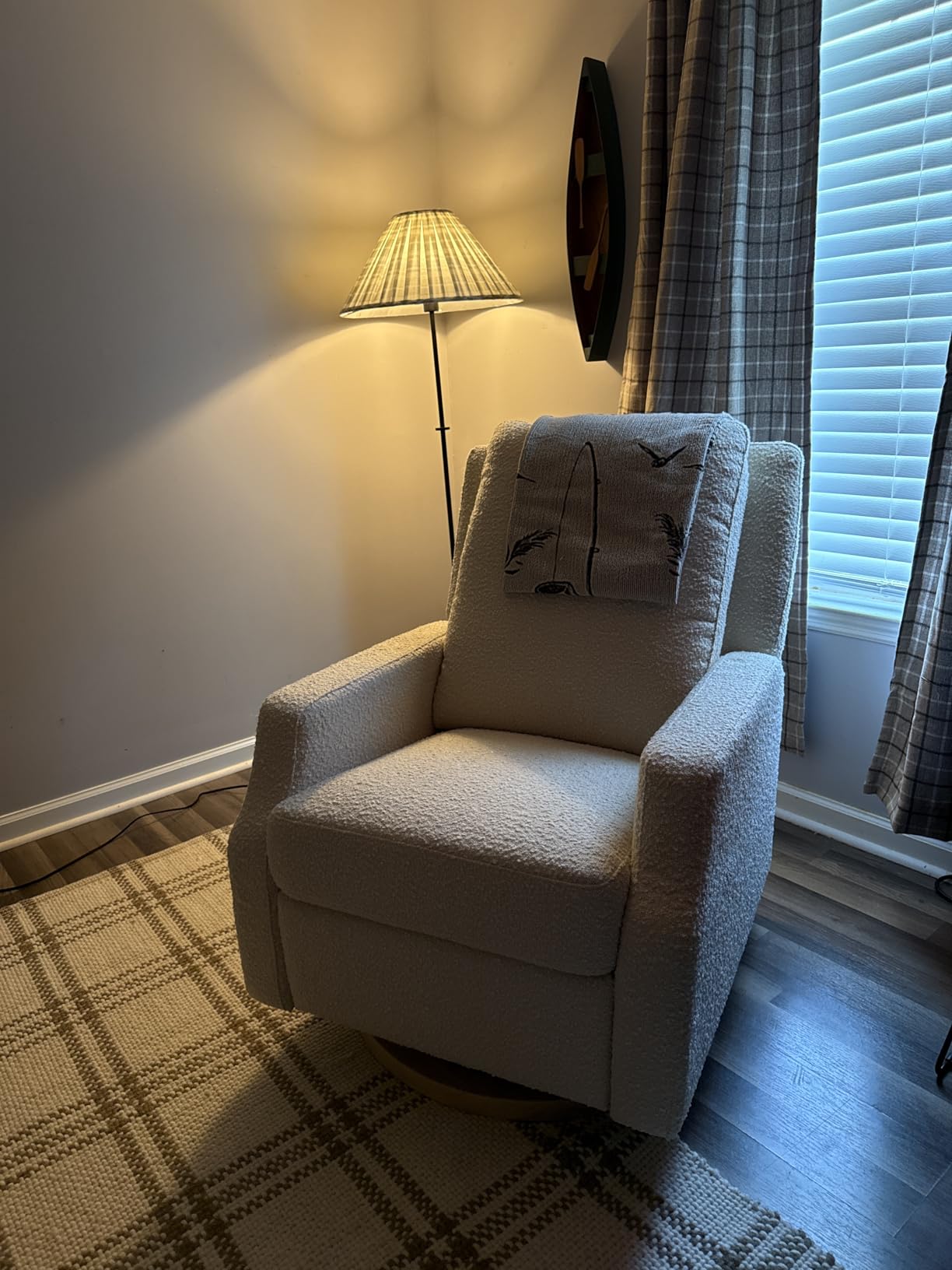 Namesake Crewe Glider Recliner Nursery Chair - GREENGUARD Gold & Certi-PUR US Certified Rocker Recliner - Glider Rocking Chair for Nursery & Living Room - Manual, 360° Swivel, Ivory customer photo 2