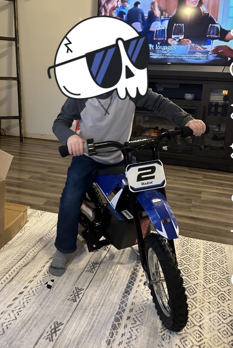 Razor MX125 Dirt Rocket Electric-Powered Bike with Authentic Motocross Geometry, Rear-Wheel Drive, 100-watt, high-Torque, Chain-Driven Motor, for Kids 7+ customer photo 2