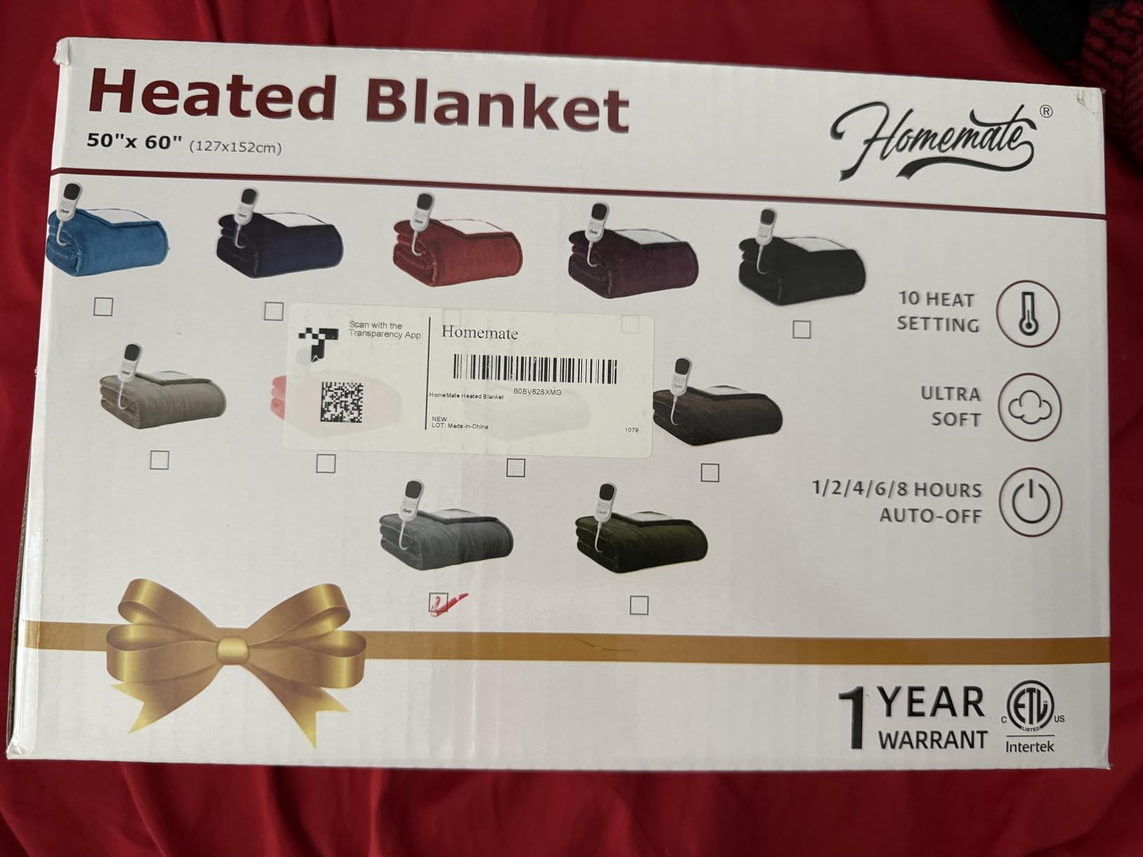 Homemate Heated Blanket Electric Throw - 50