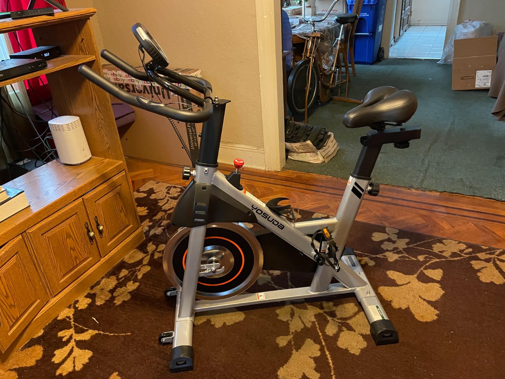 YOSUDA Exercise Bike, Brake Pad Stationary Bike for Home with Exclusive App, Magnetic Indoor Cycling Bike with 300 lb Weight Capacity customer photo 1