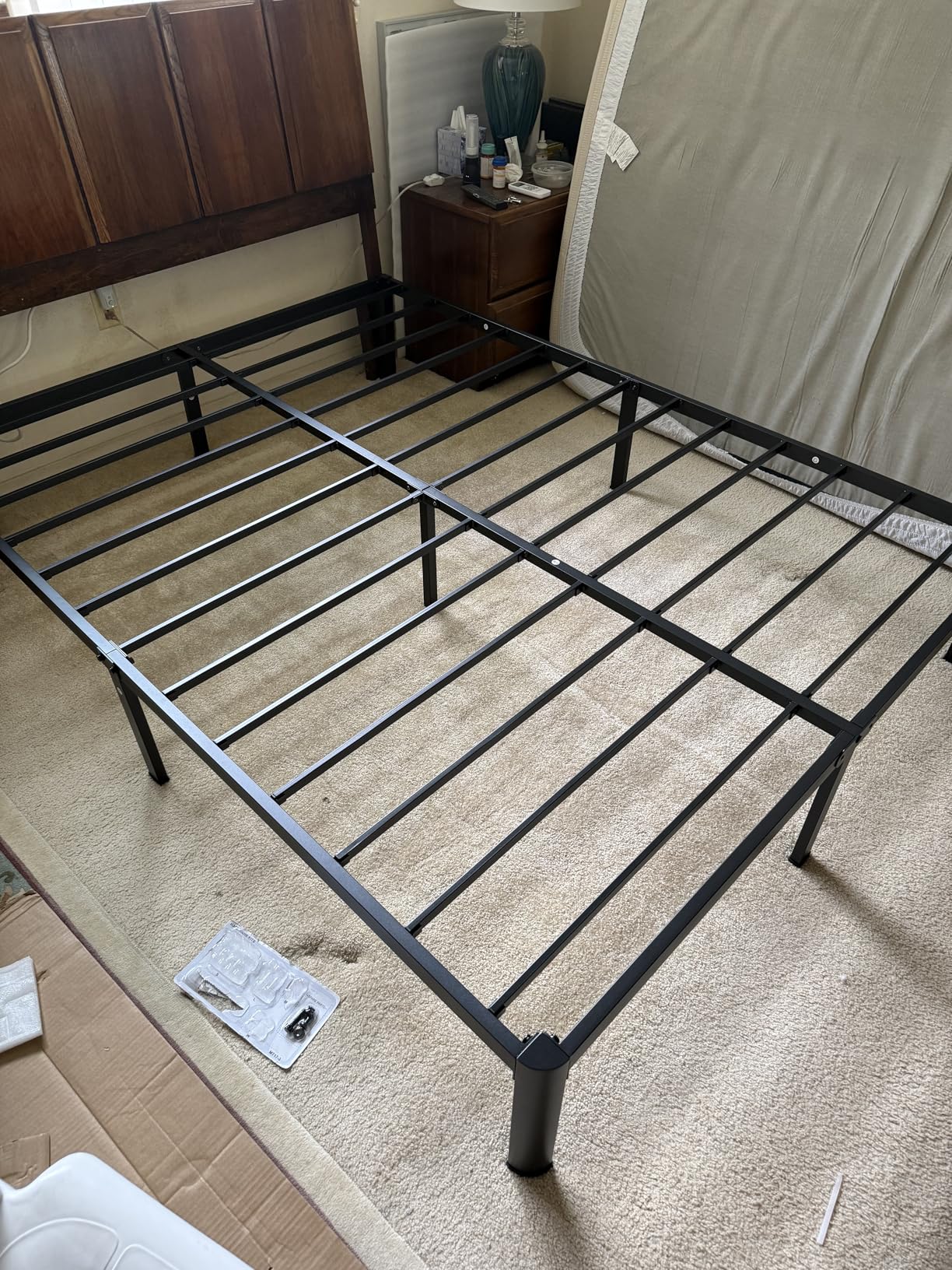 ROIL 14 inch Metal Queen Bed Frame with Rounded Corner and Headboard Hole Mattress Retainers, 3500LBS Heavy Duty Steel Slats, No Box Spring Needed, Noise-Free Easy Assembly customer photo 1
