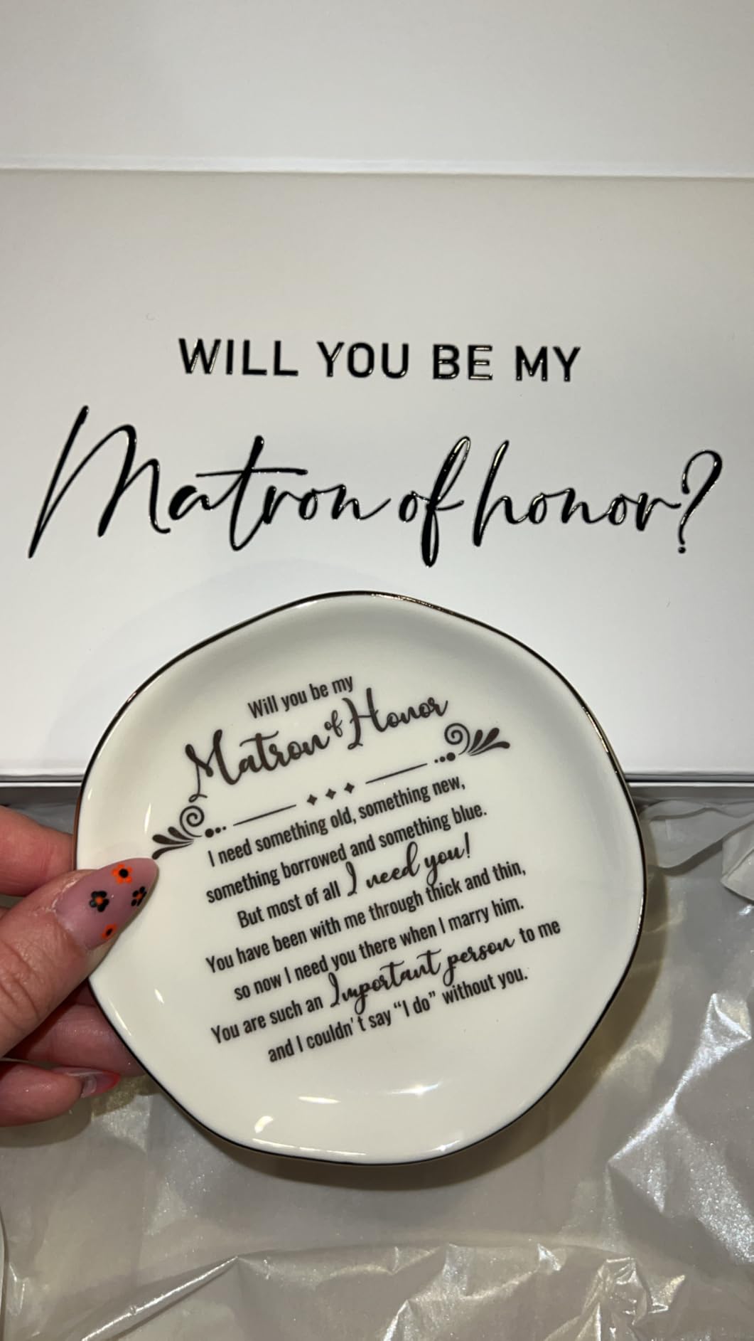 HOME SMILE Initials Ring Dish Jewelry Tray with Personalized K-Monogrammed Engagement Wedding Gifts for Friends, Sister, Birthday Christmas Gifts for Women, Ceramic White customer photo 2