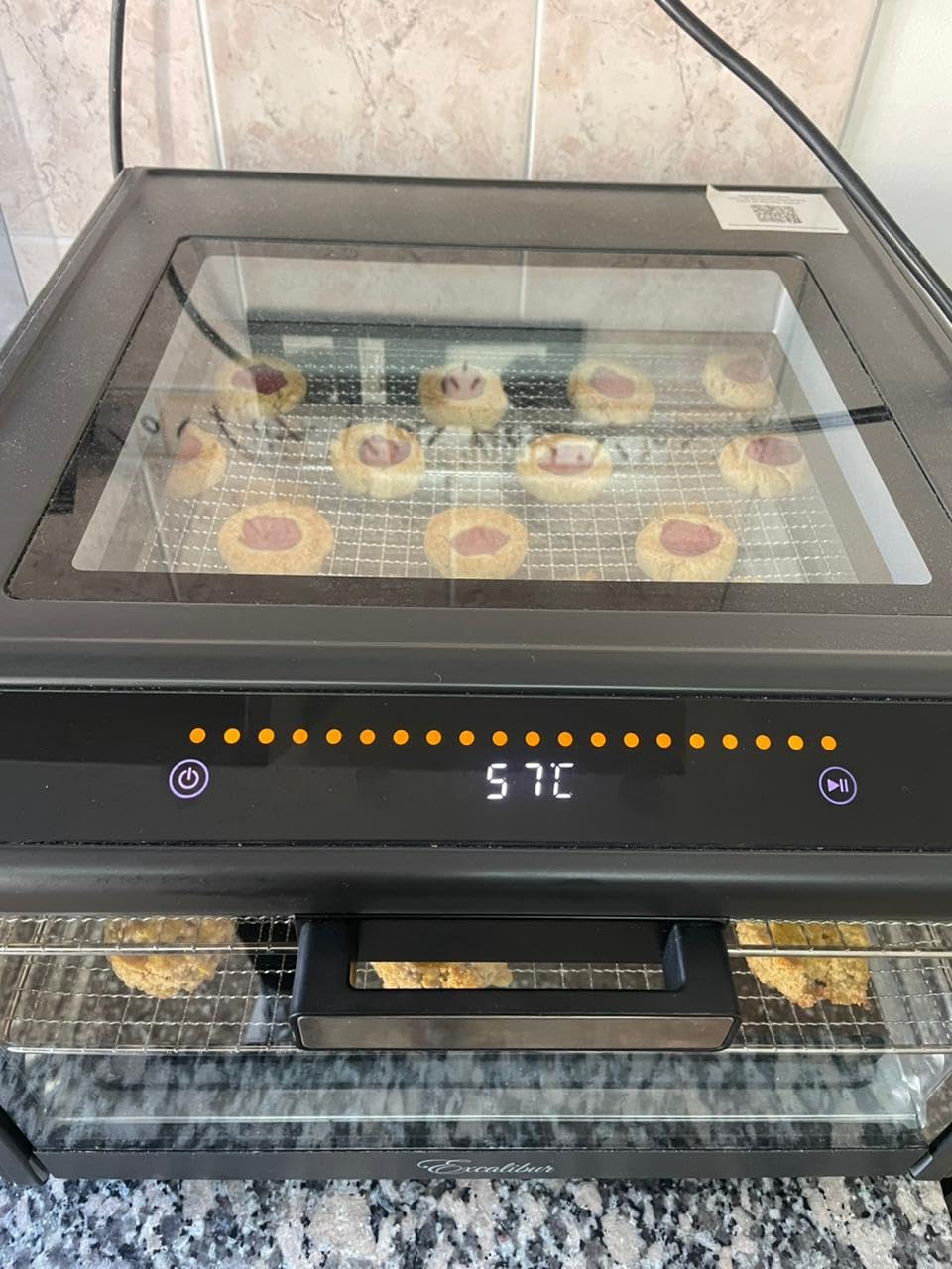 Electric Food Dehydrator Performance Series 10-Tray with Adjustable Temperature Control Includes Stainless Steel Drying Trays Glass Door Top View Window and LED Display Progress Bar, Black customer photo 2