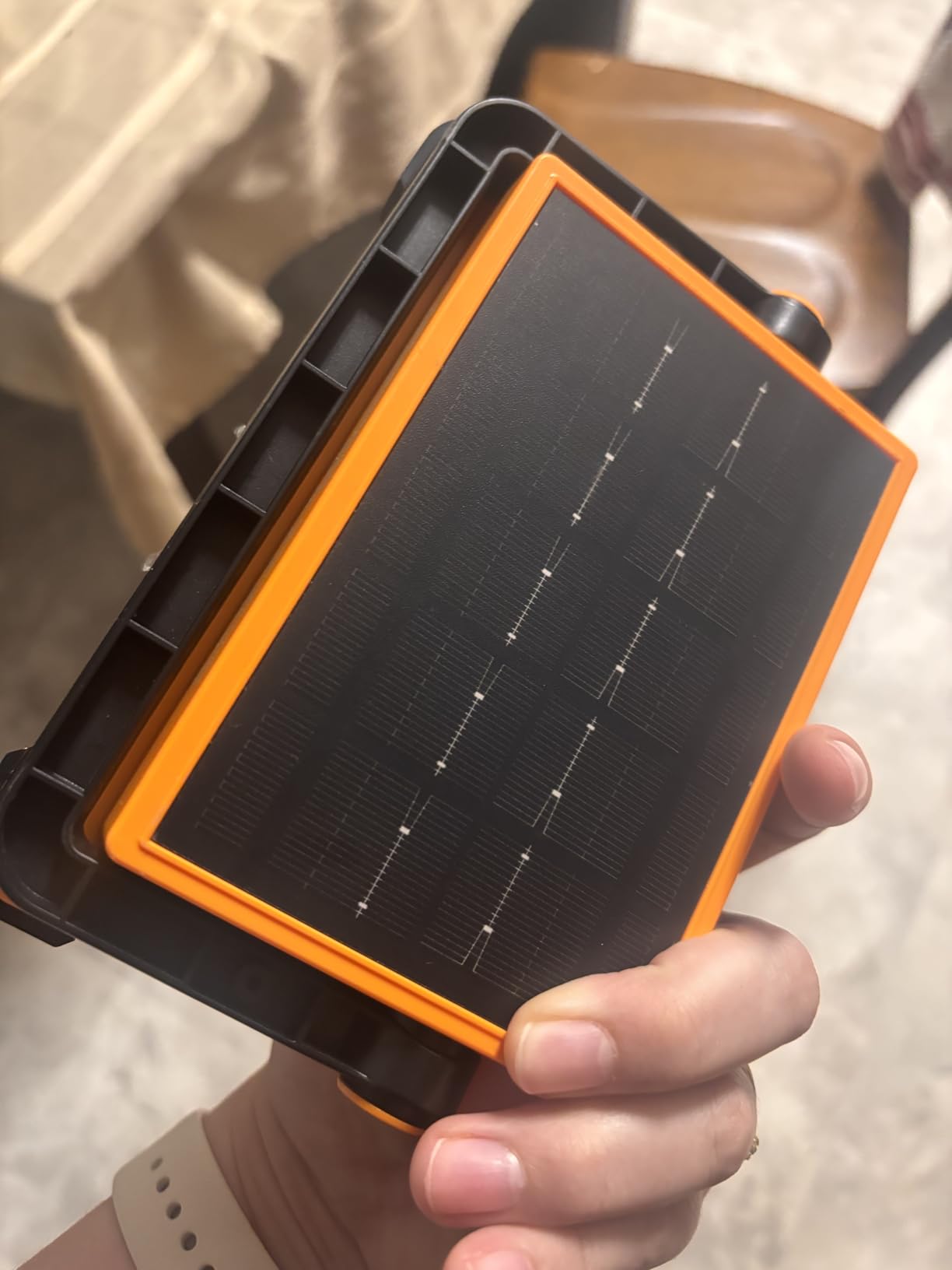120W Solar Rechargeable Work Light, 144 LED 10000LM Led Work Light with 4 Modes, Portable Flood Light with Stand, IP66 Waterproof customer photo 2