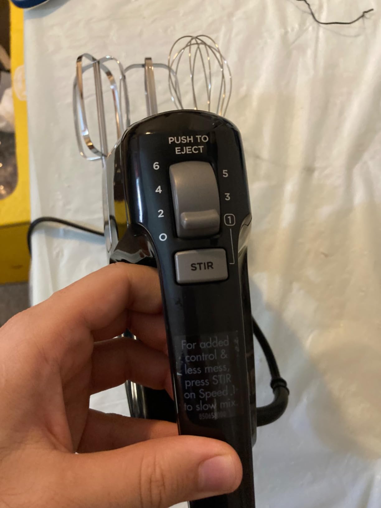 Hamilton Beach Electric Hand Mixer, 6 Speeds + Stir Button, 300 Watts of Peak Power for Powerful Mixing, Includes Whisk and Storage Clip, Black (62628) customer photo 1