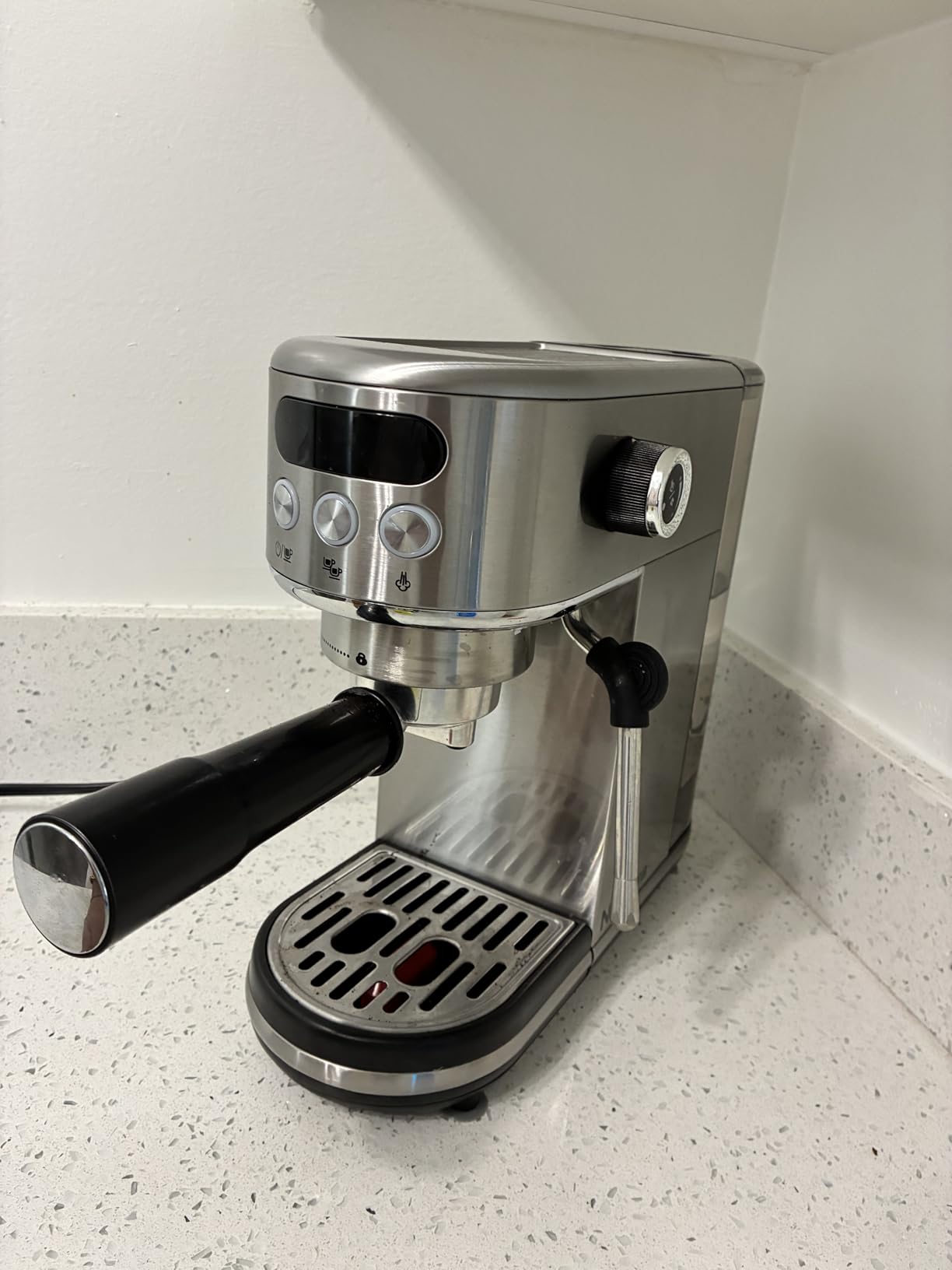 Neretva Espresso Machine 20 Bar, Super Compact Espresso Maker Stainless Steel Professional Coffee Machine with Power Steam & LED Display customer photo 2