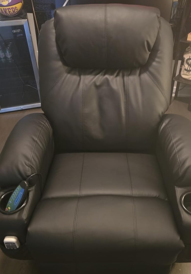 Korser Recliner Chair, Rocking Chair with Massage and Heat, 360 Swivel Recliner Chairs for Adults, Rocker Manual Recliner with Remote Control and Cup Holder for Living Room, Bedroom, Nursery customer photo 1