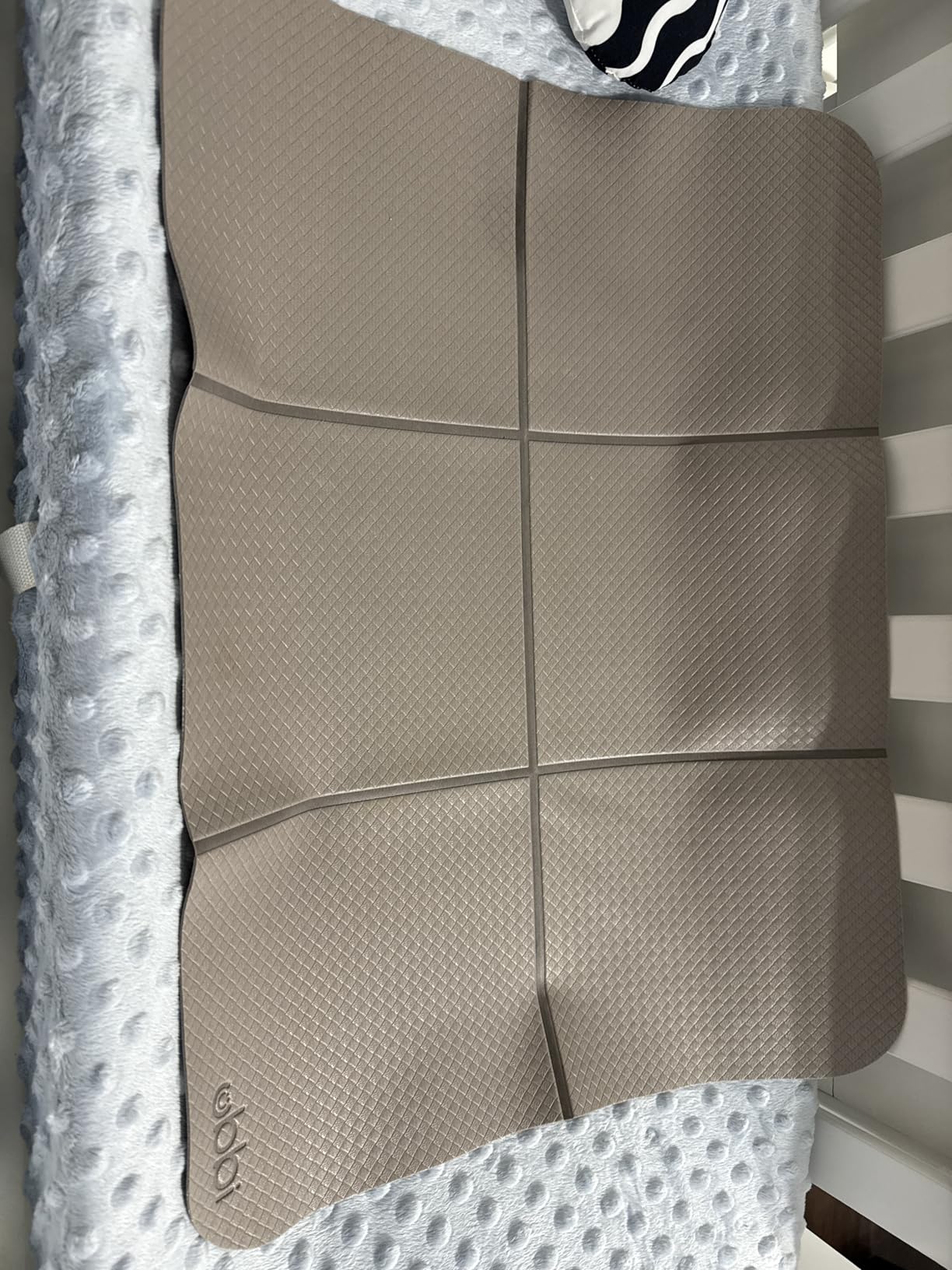 Ubbi On-The-Go Diaper Changing Baby Mat, Soft and Comfortable Diaper Bag Accessory Must Have for Newborns, Easy to Clean, Portable Folding Pad, Baby Traveling Accessories, Taupe customer photo 2