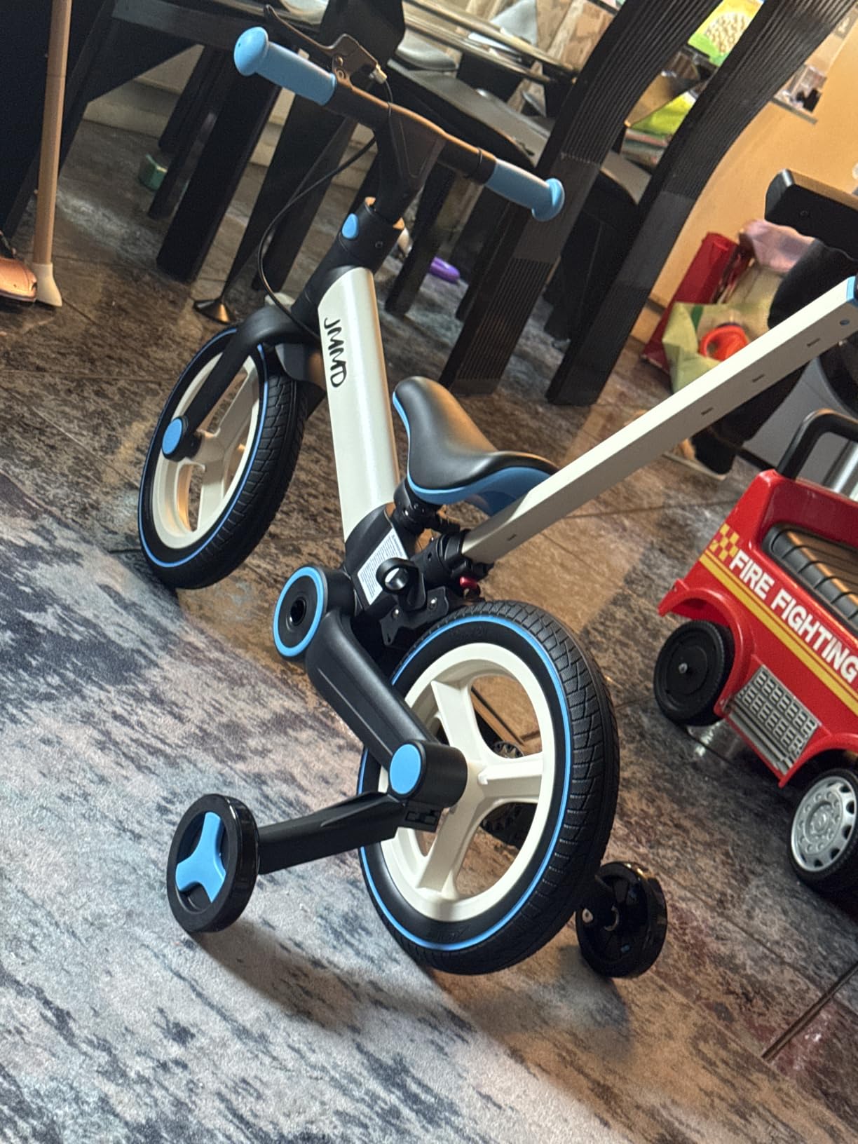JMMD 6 in 1 Toddler Bike with Push Handle for Kids 18-60 Months, 12