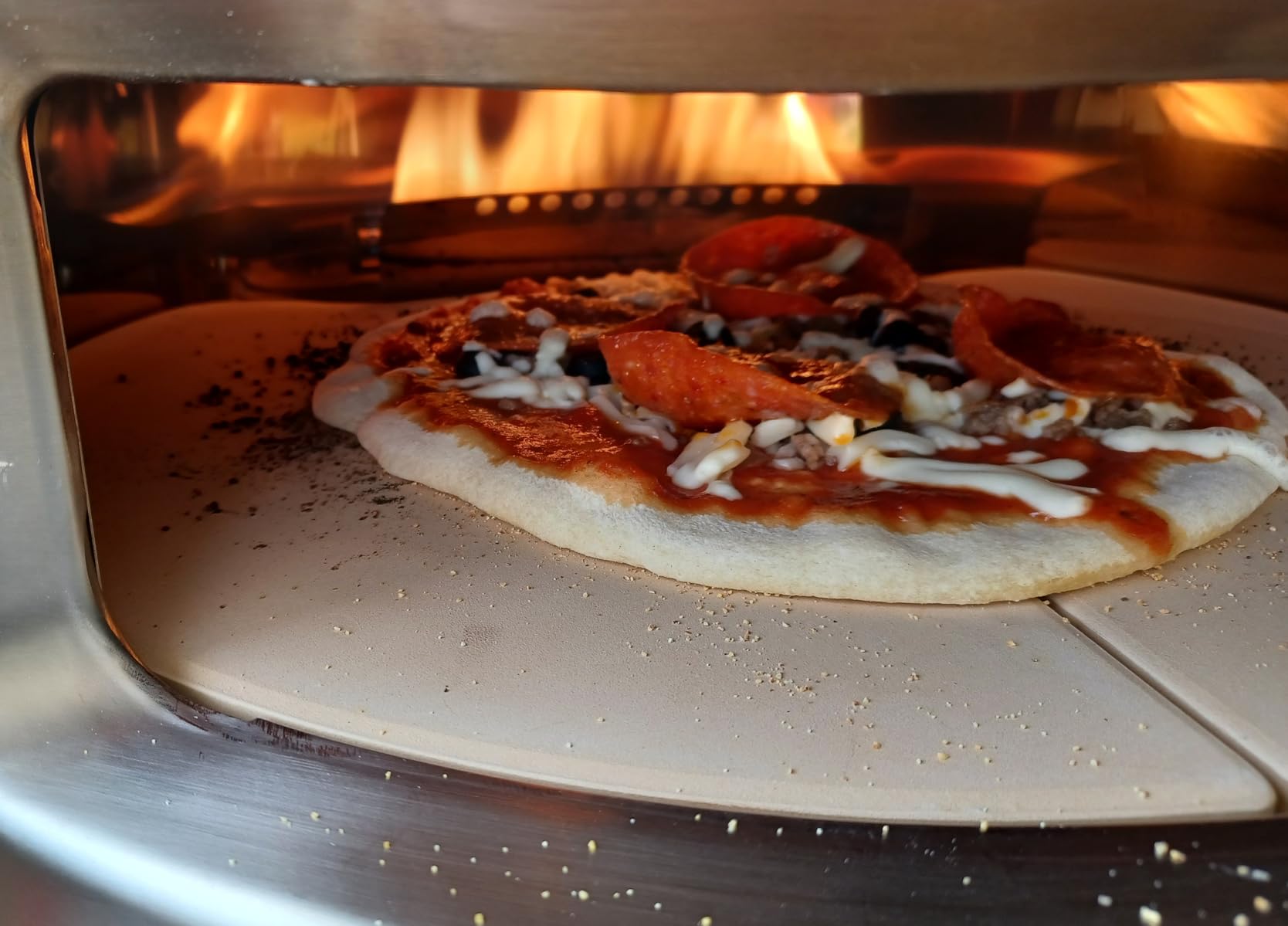 Solo Stove Pi Prime Pizza Oven Outdoor - Gas, Propane - Portable Pizza Oven with Cordierite Stone Cooking Surface - Demi-Dome Design - Stainless Steel customer photo 2