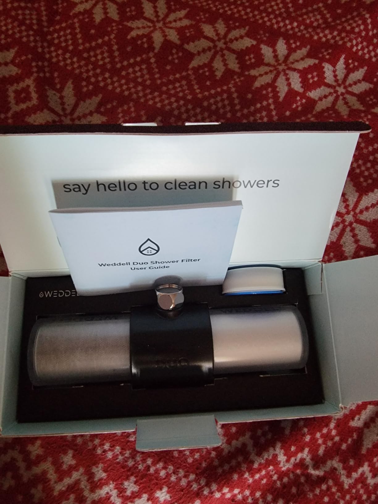 Weddell Duo Shower Filter - NSF Certified Shower Filter for Chlorine Reduction, Lead-Free, Easy Installation, Award-Winning Filter for Healthier Hair & Skin (White) customer photo 1