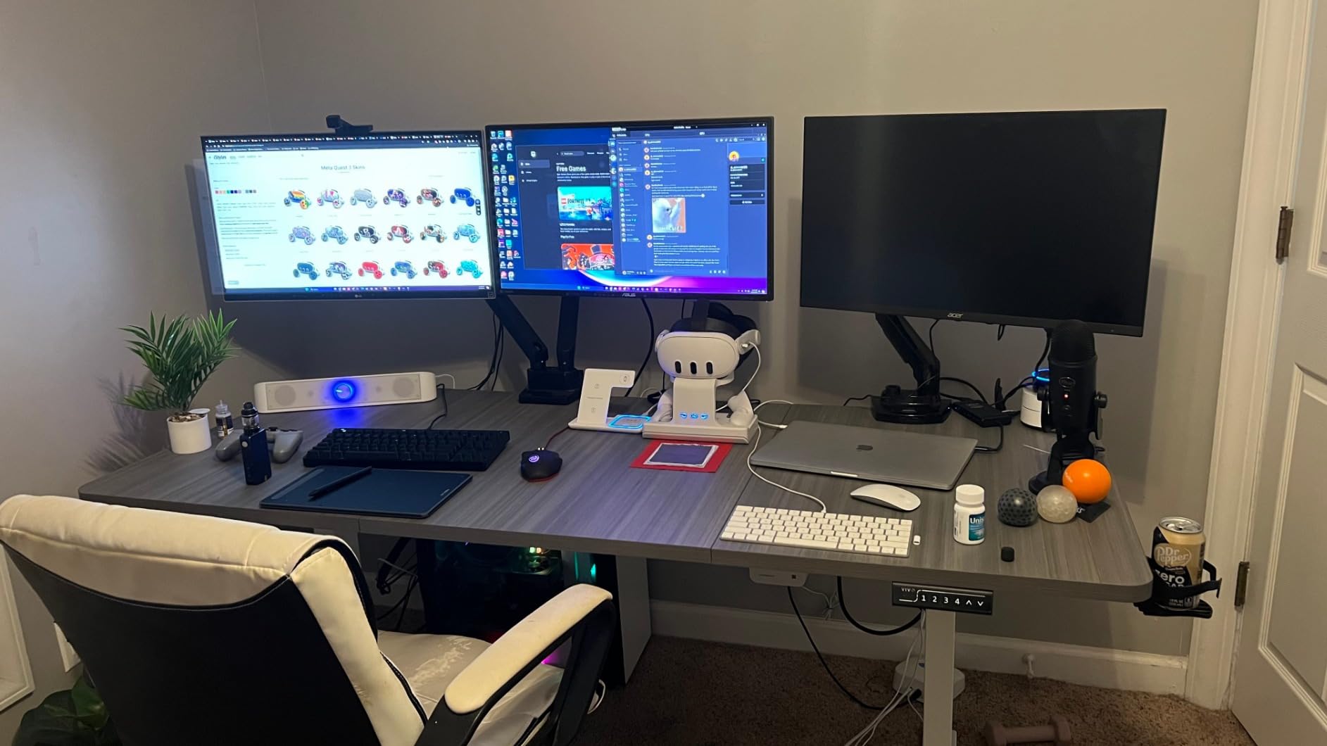VIVO Electric 60 x 30 in Standing Desk, Memory Height Adjustment, 1B Series, Holds 220 lbs, Black Top Black Frame, DESK-KIT-1B6B-30 customer photo 2
