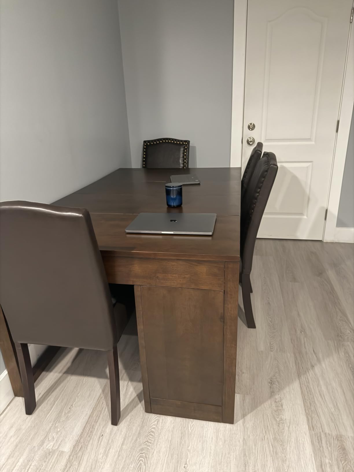 DUMOS Dining Chairs Set of 4, Modern Kitchen Table Chairs with Wooden Legs and Padded Seat, Mid Century Upholstered Accent Chair for Dining Room/Kitchen/Living Room/Restaurant, Beige customer photo 2