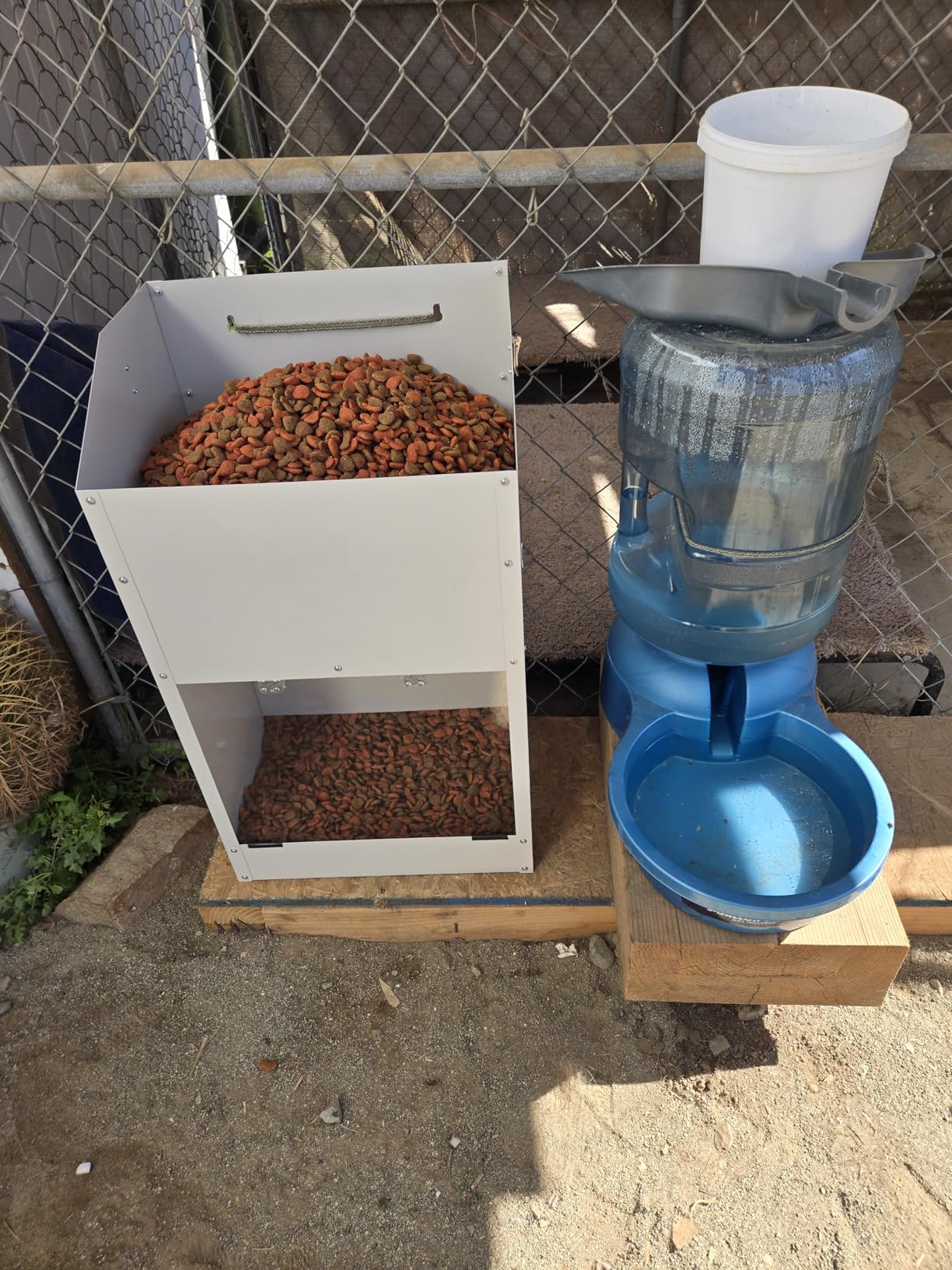 Galvanized Automatic Dog Feeder Large Breed Dog Food Dispenser for Large Dogs, 25lbs Outdoor Pets Feeder Gravity Food Feeder customer photo 1